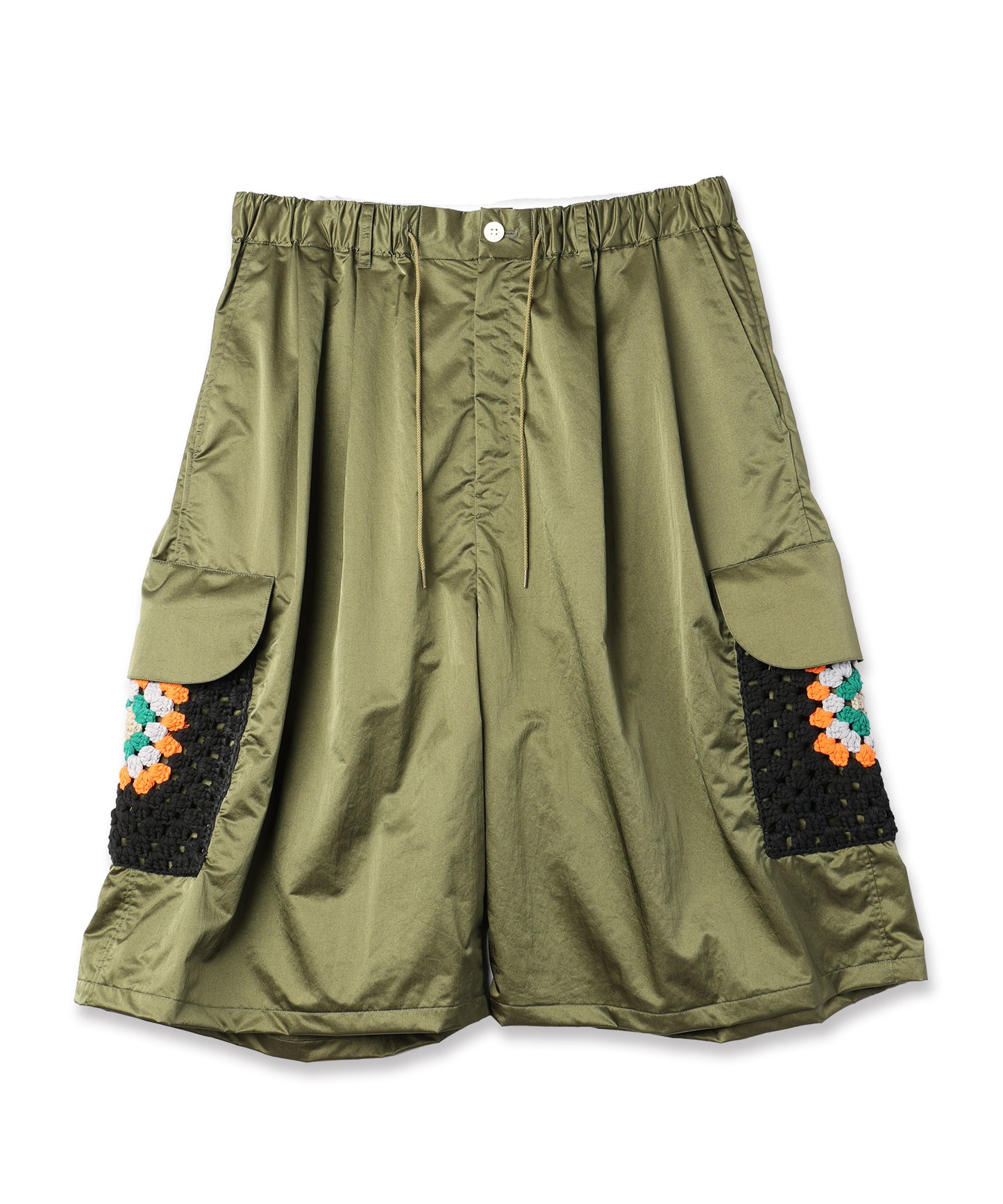 KAJIF NYLON CROCHET POCKET CARGO SHORTS
