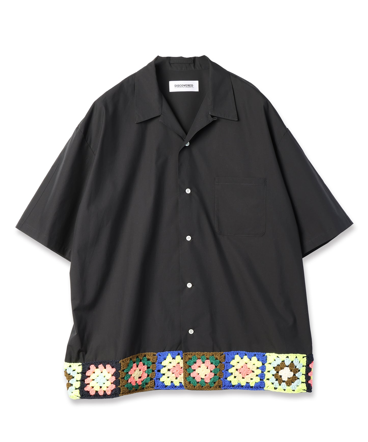 HEM CROCHET OPEN COLLAR SHIRTS