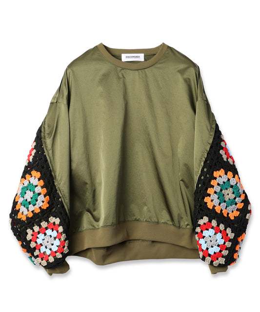 KAJIF NYLON CROCHET SLEEVE PULLOVER