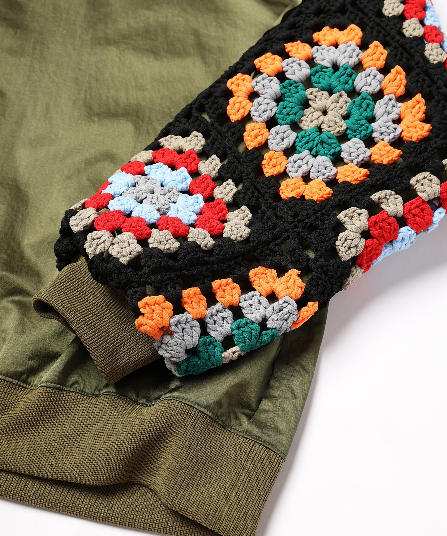KAJIF NYLON CROCHET SLEEVE PULLOVER