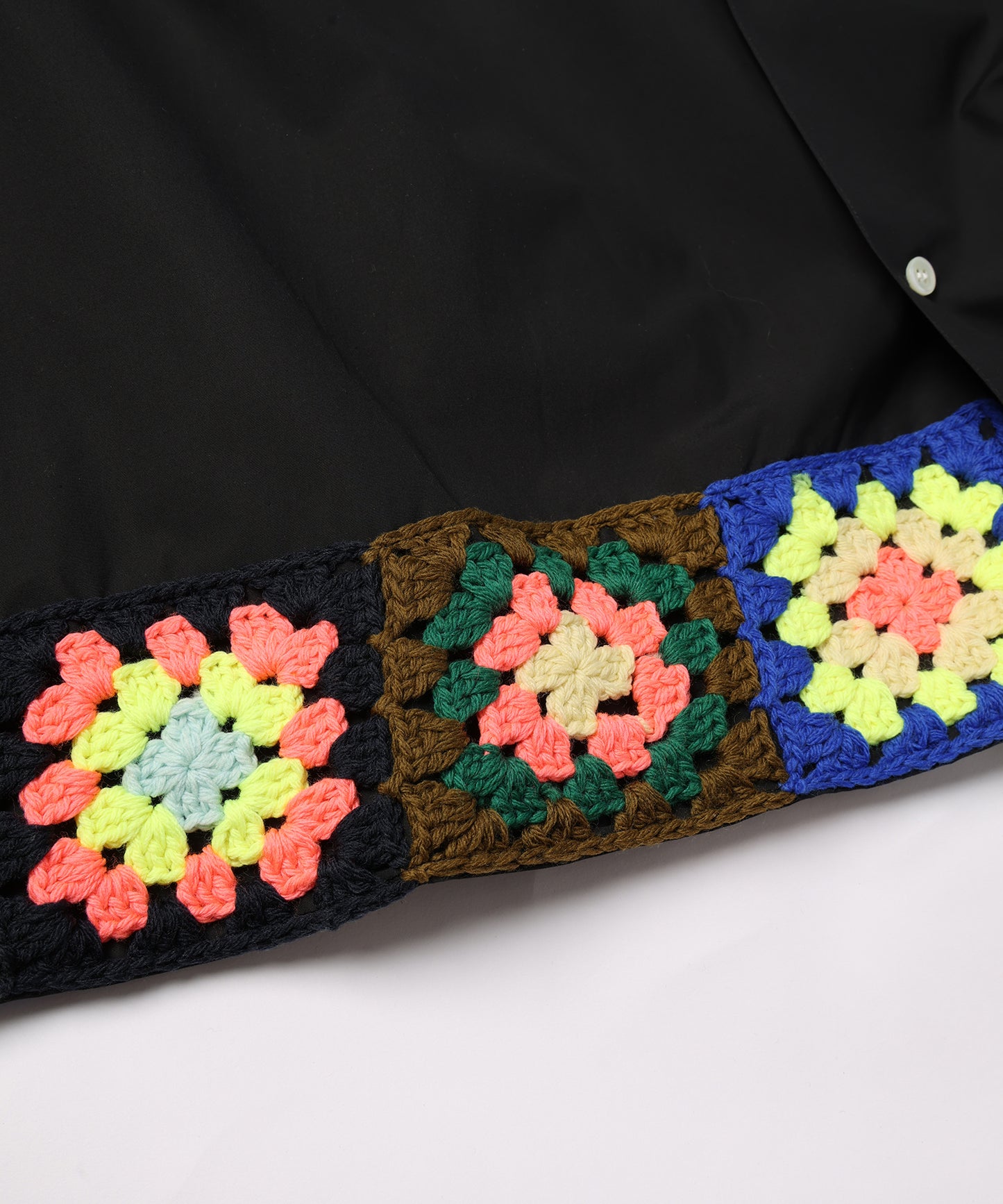 HEM CROCHET OPEN COLLAR SHIRTS
