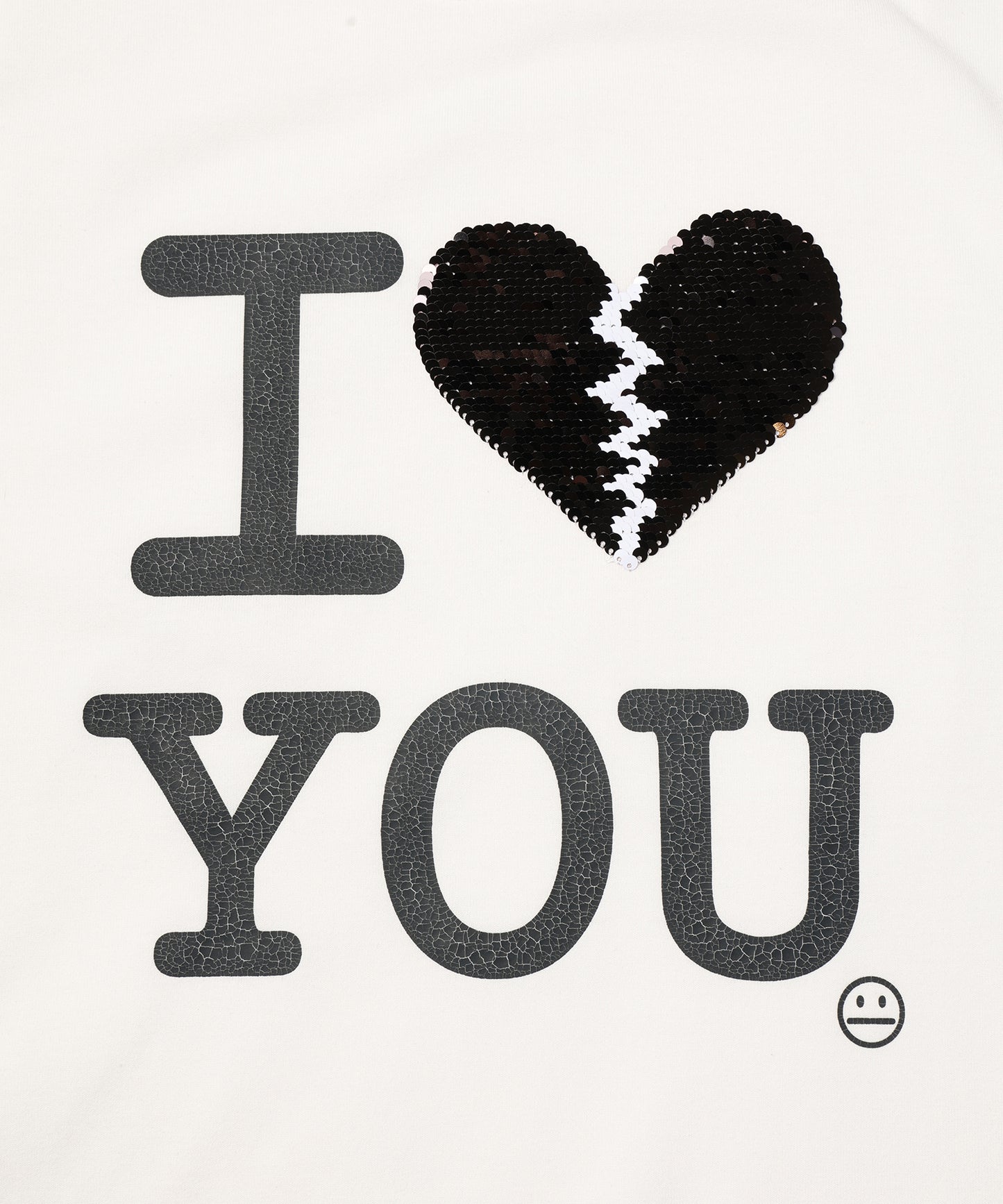 I LOVE＆HATE SEQUINS DAMAGE TEE