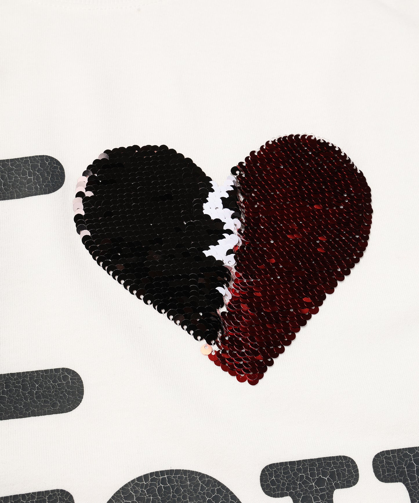 I LOVE＆HATE SEQUINS DAMAGE TEE