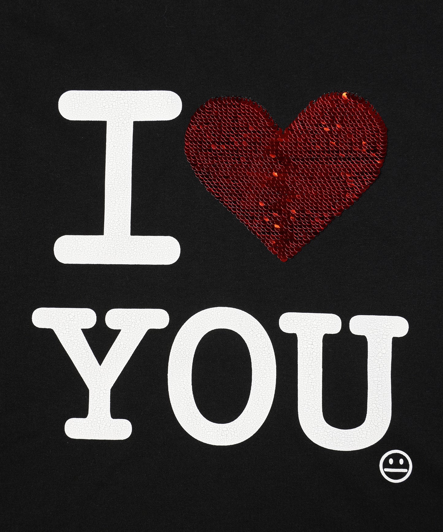 I LOVE＆HATE SEQUINS DAMAGE TEE