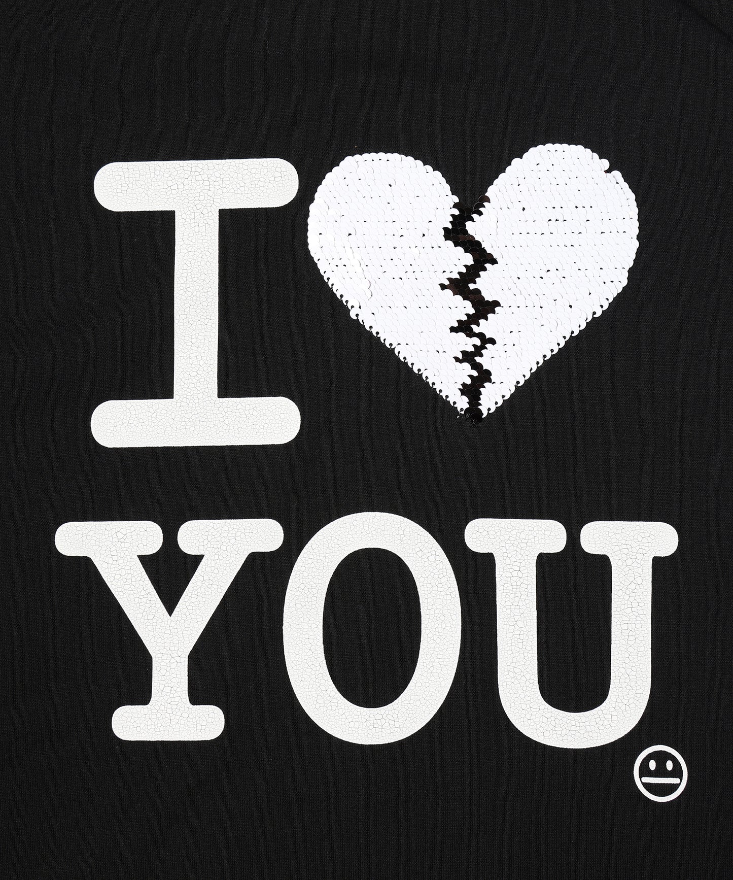 I LOVE＆HATE SEQUINS DAMAGE TEE