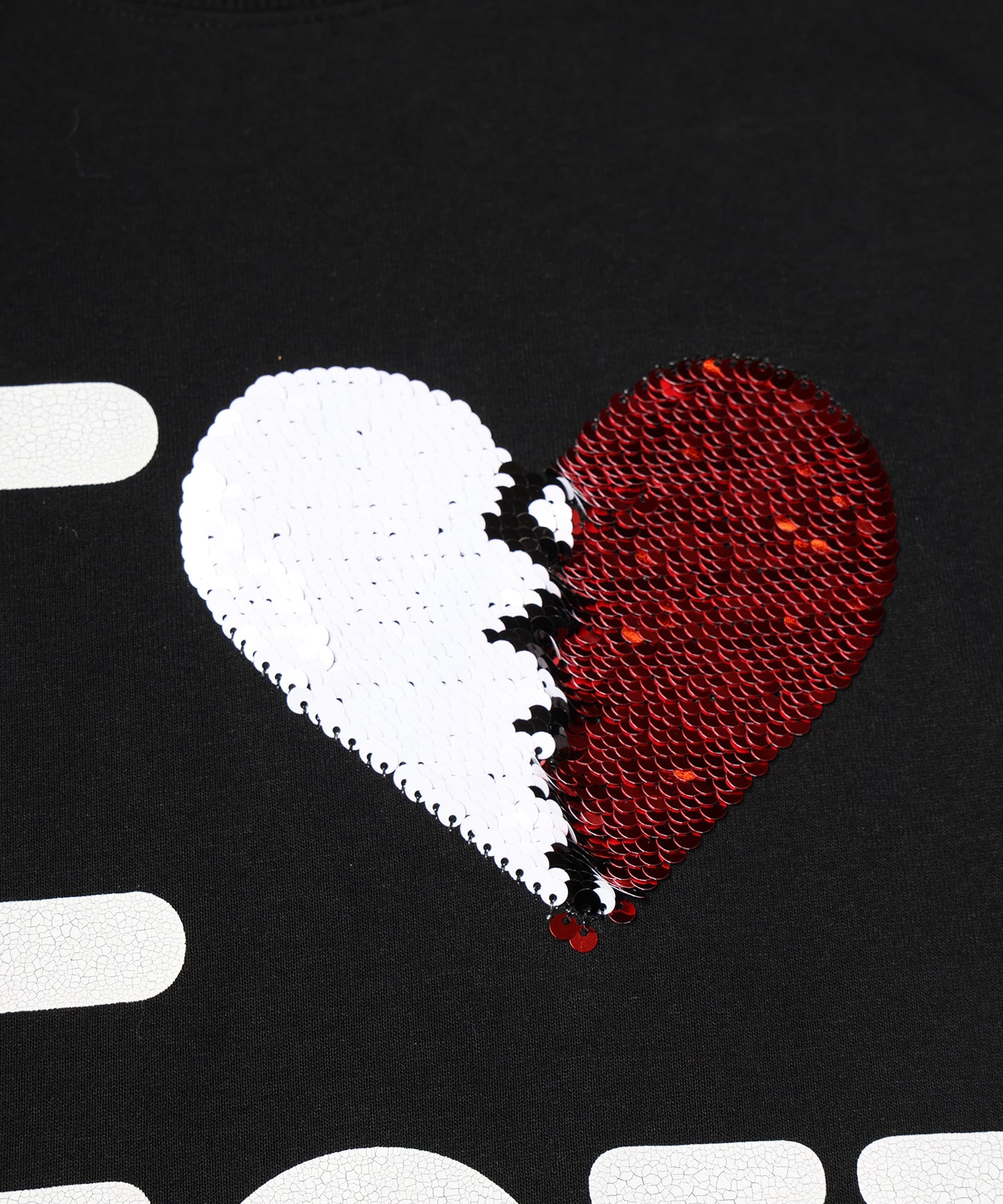 I LOVE＆HATE SEQUINS DAMAGE TEE