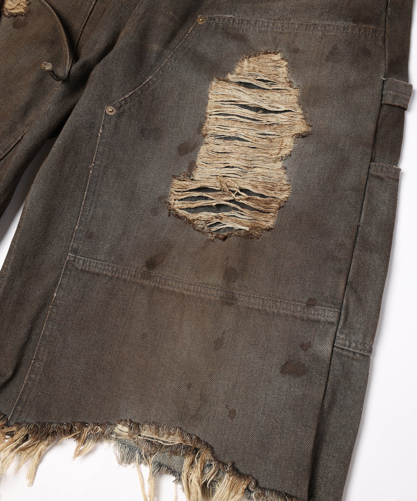 DOUBLE KNEE DENIM SHORTS