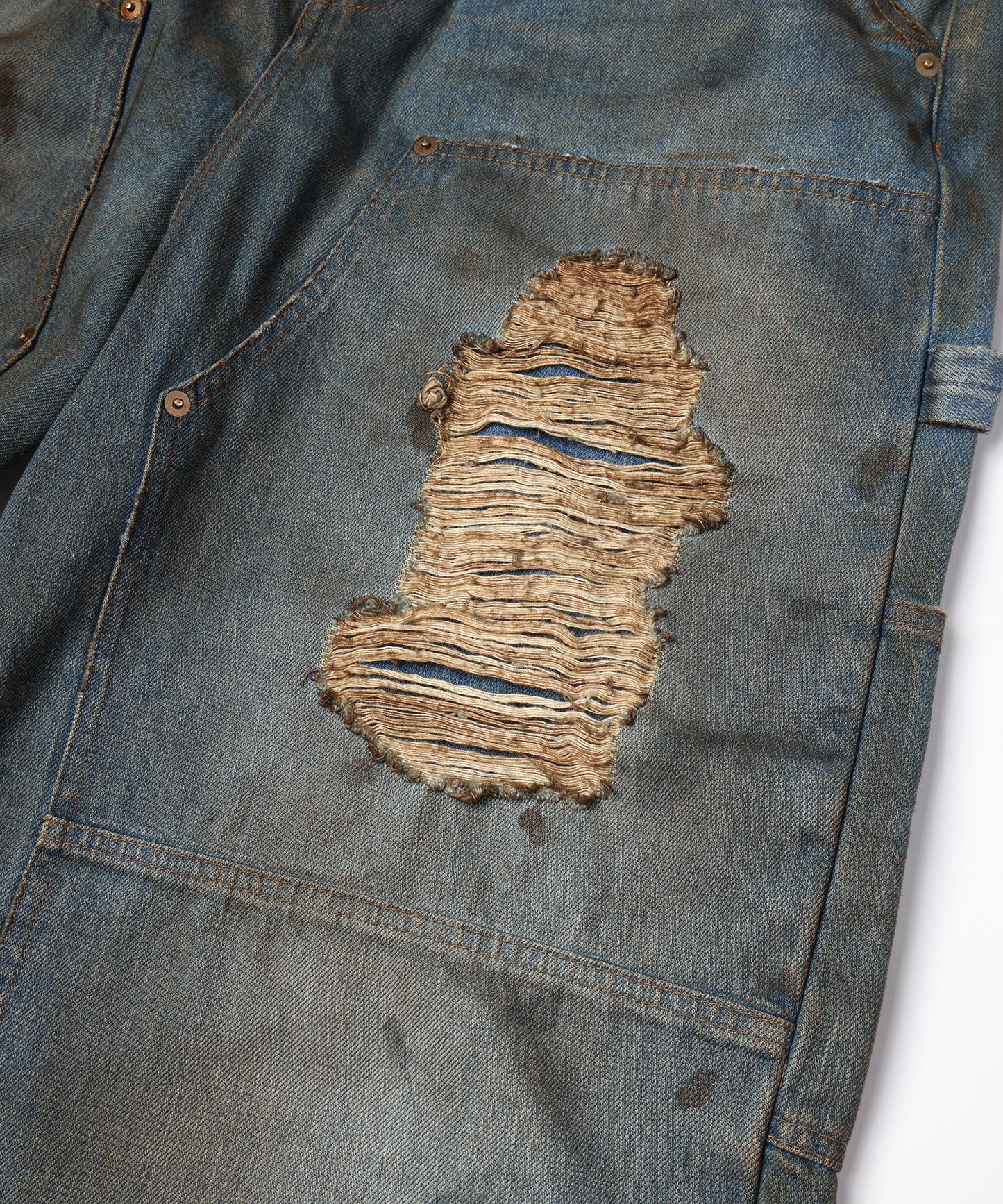 DOUBLE KNEE DENIM SHORTS