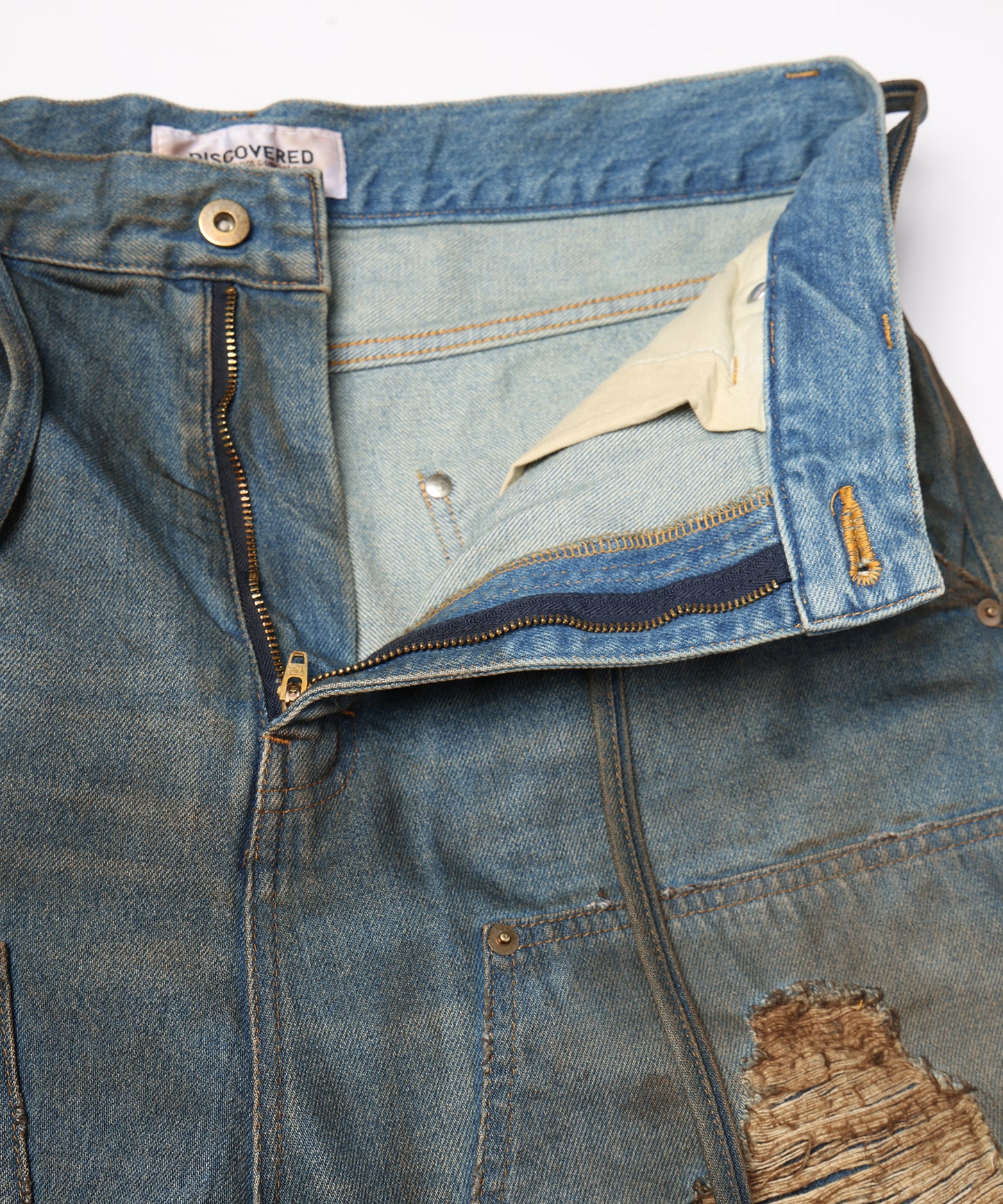 DOUBLE KNEE DENIM SHORTS