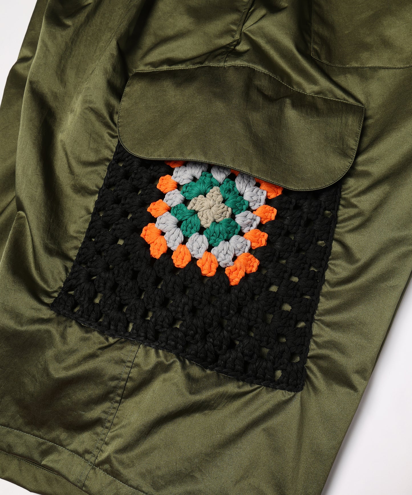 KAJIF NYLON CROCHET POCKET CARGO SHORTS