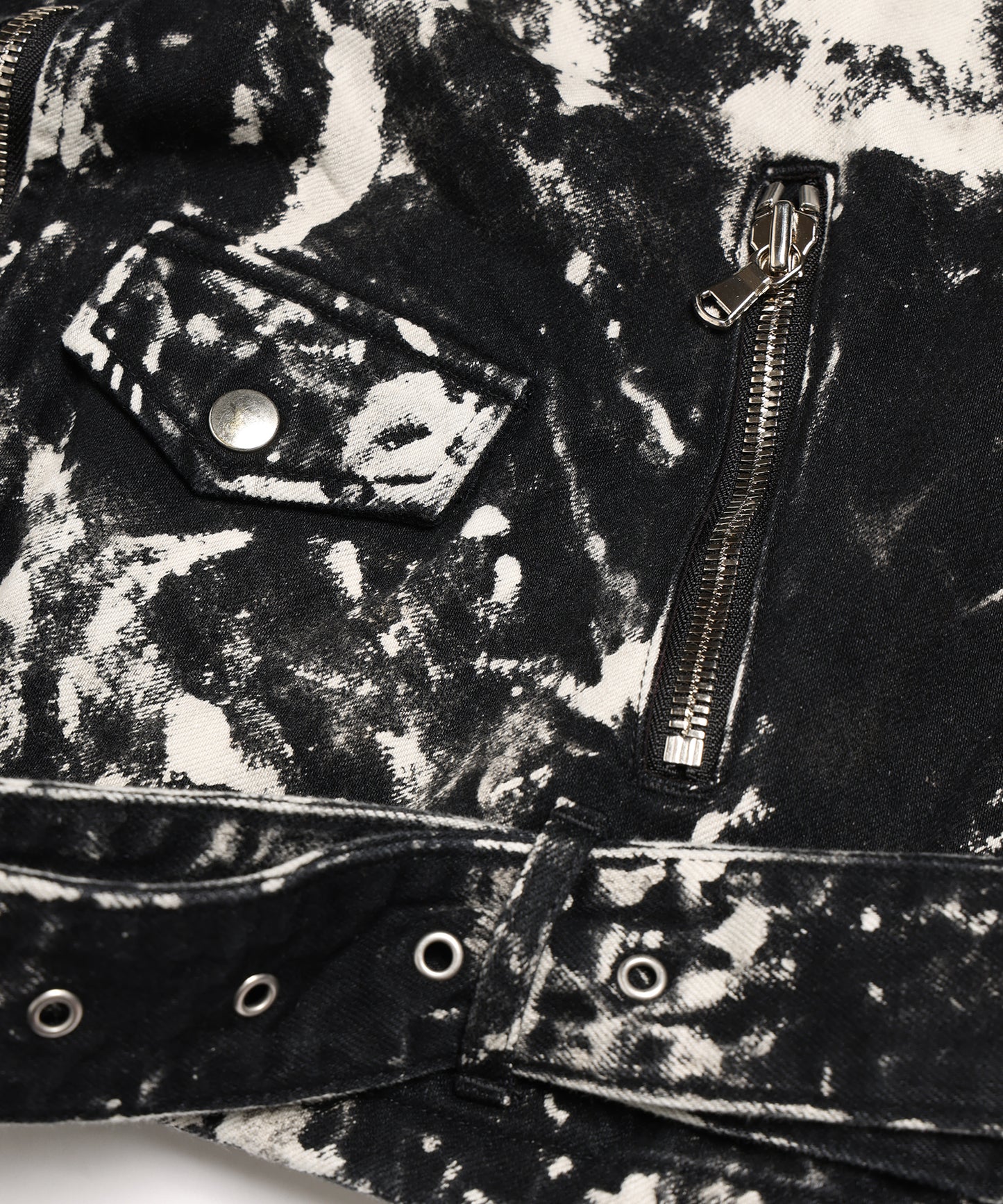 BLACK BLEACH W RIDERS BLOUSON
