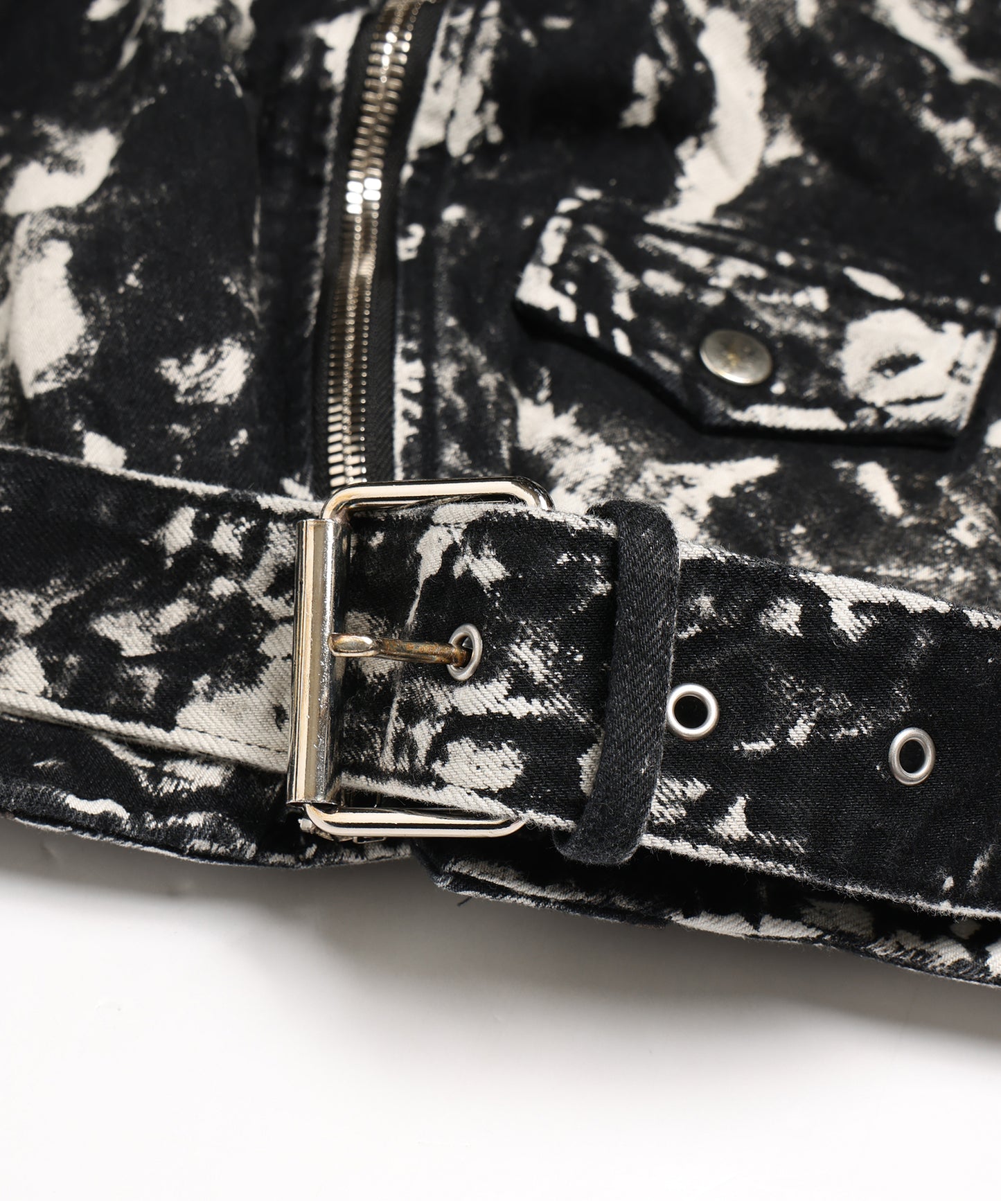 BLACK BLEACH W RIDERS BLOUSON