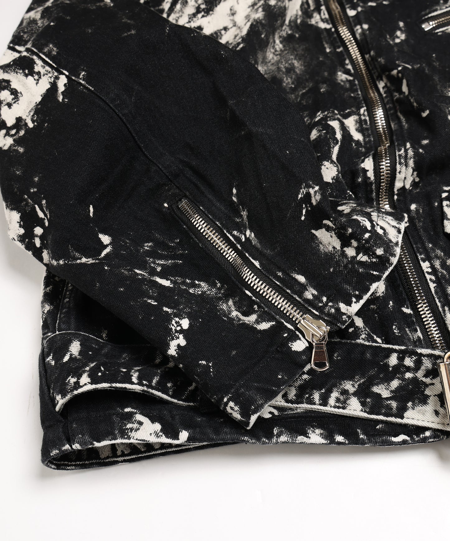 BLACK BLEACH W RIDERS BLOUSON