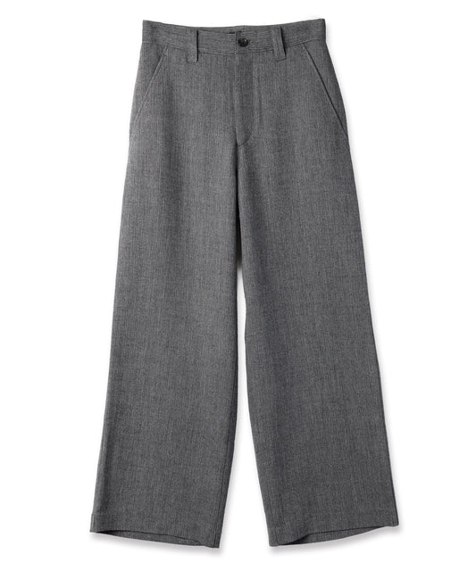 summer wool wide full-length slacks