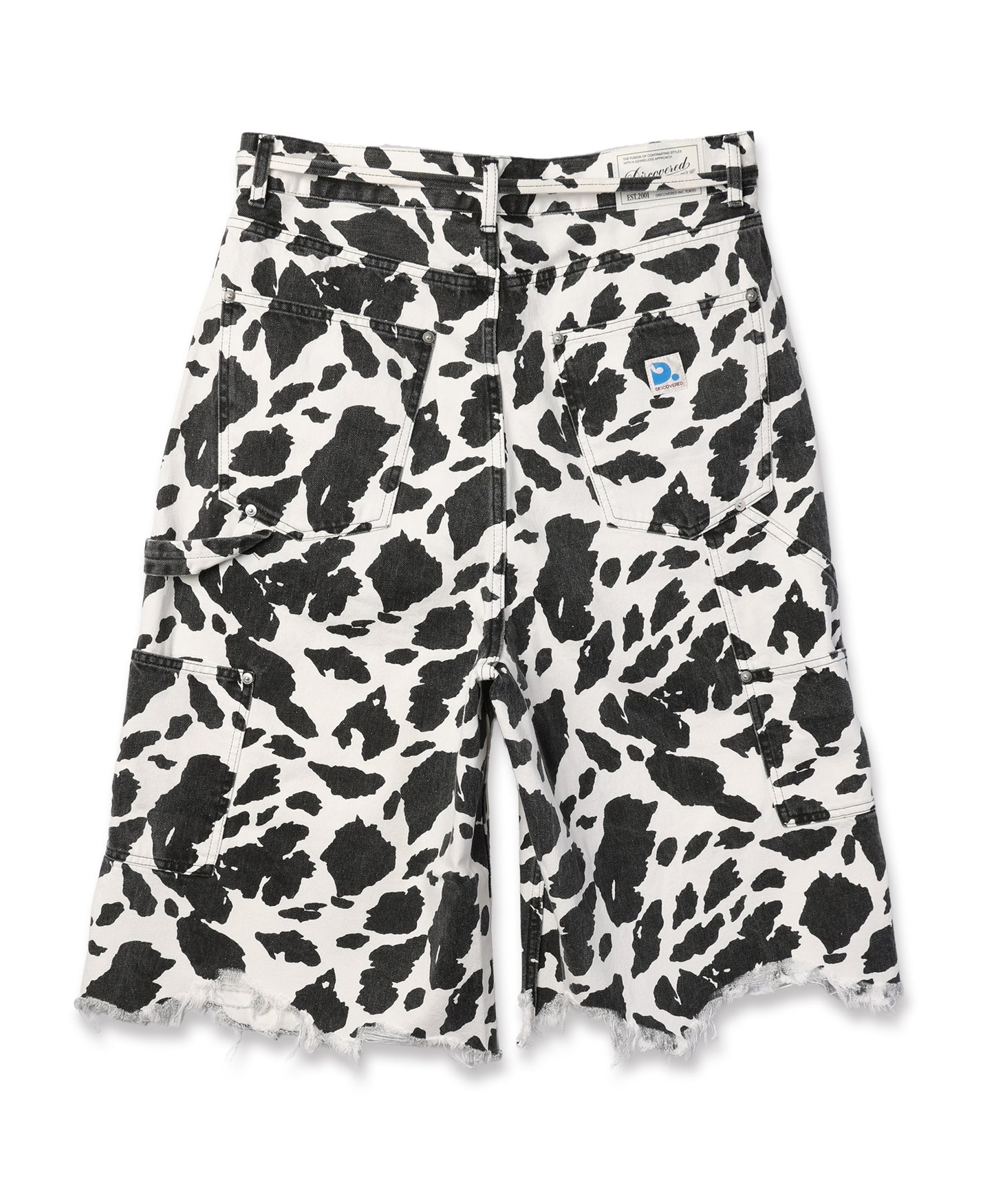 COW PRINT DOUBLE KNEE SHORTS
