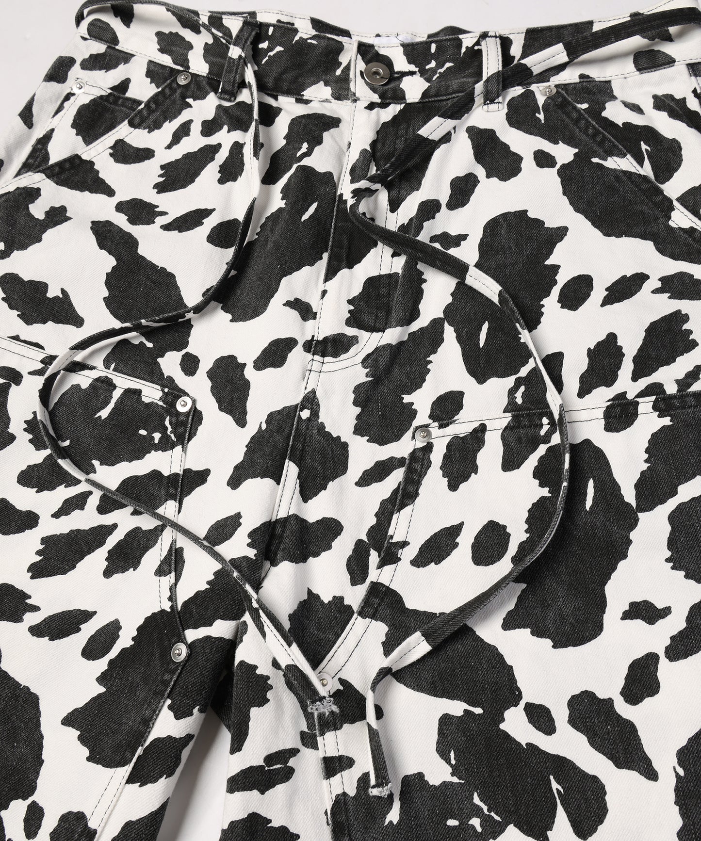 COW PRINT PAINTER PANTS