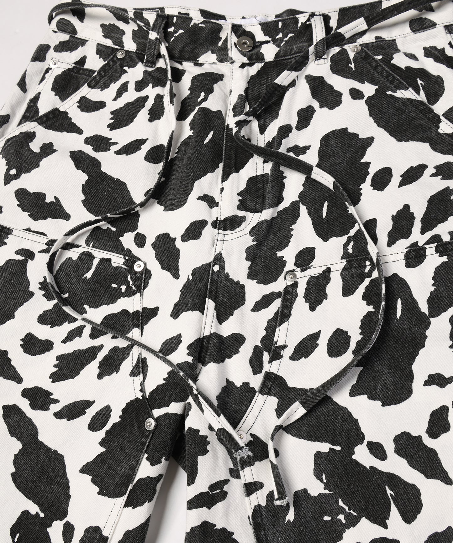 COW PRINT PAINTER PANTS