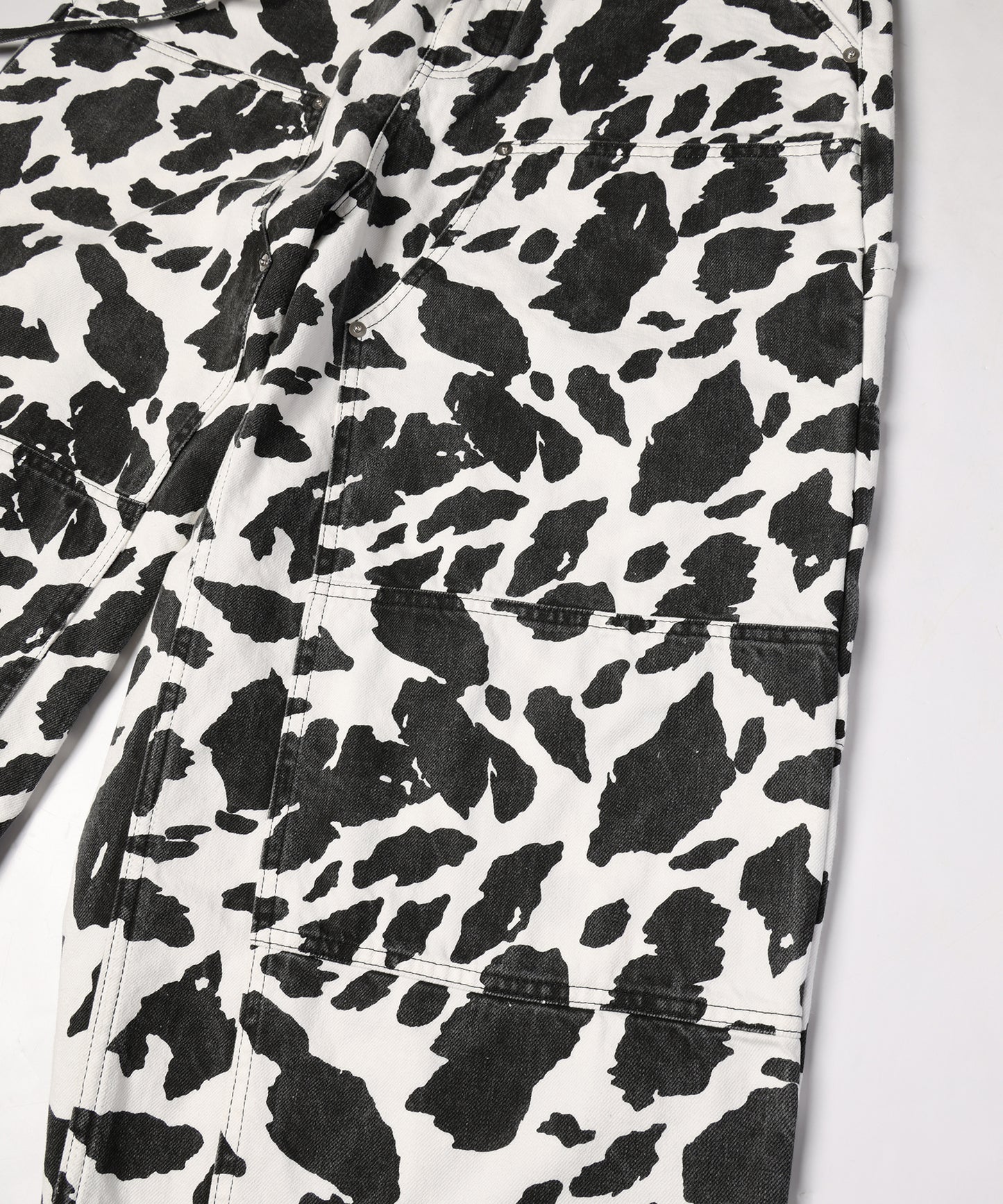 COW PRINT PAINTER PANTS