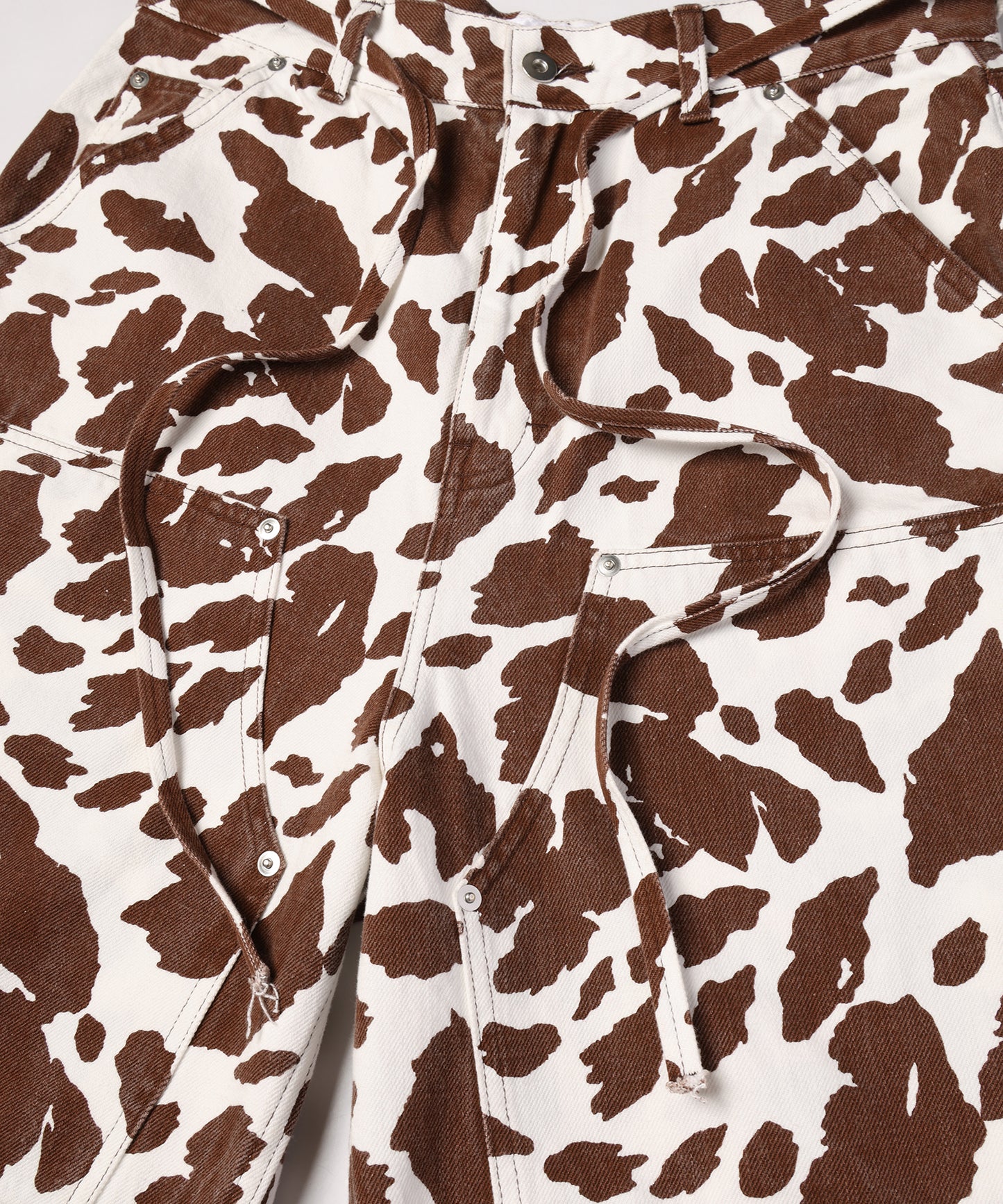 COW PRINT PAINTER PANTS