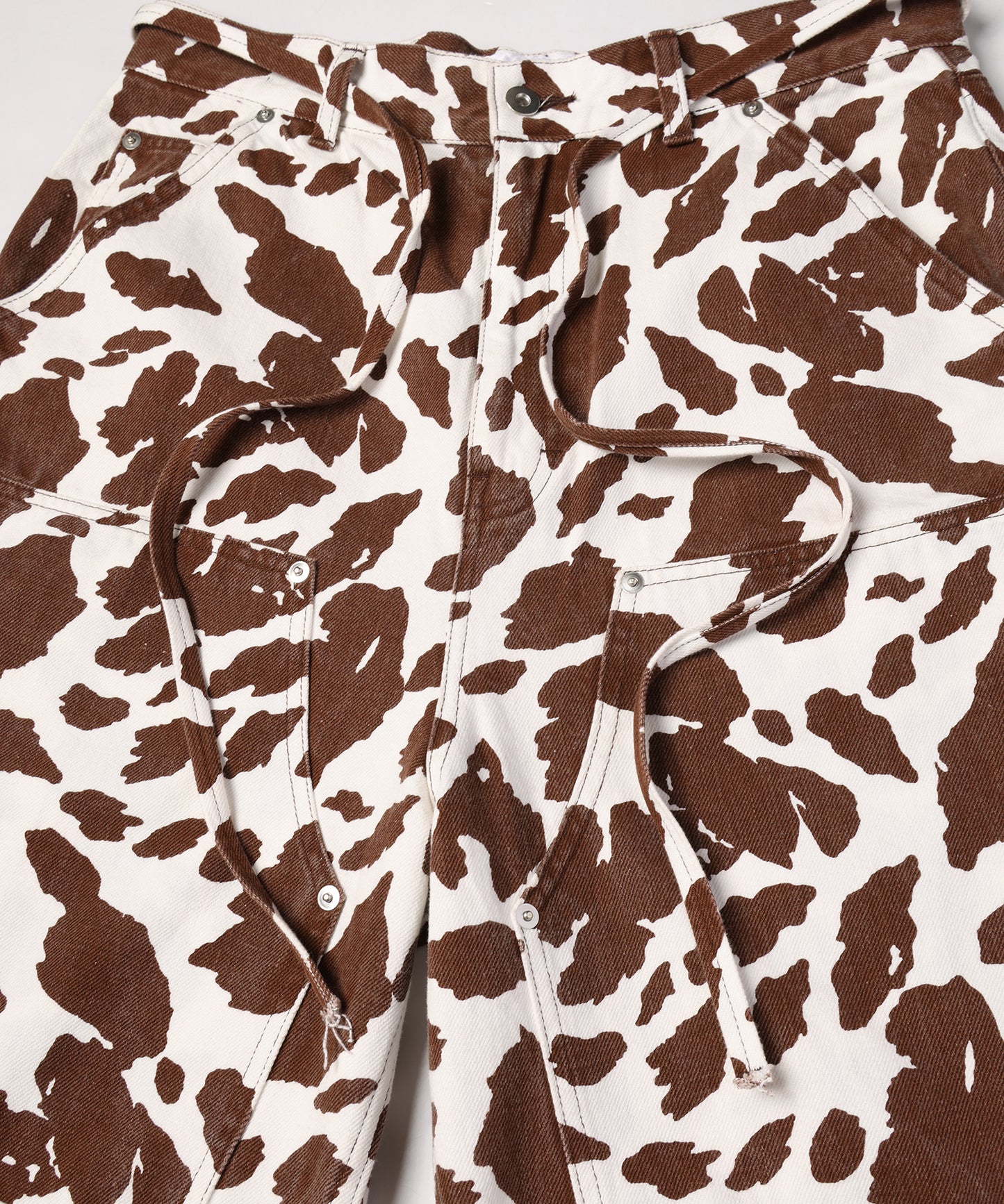 COW PRINT PAINTER PANTS