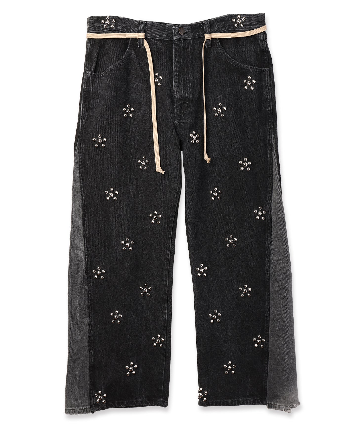 Flower Ramponi Studs Denim Pants