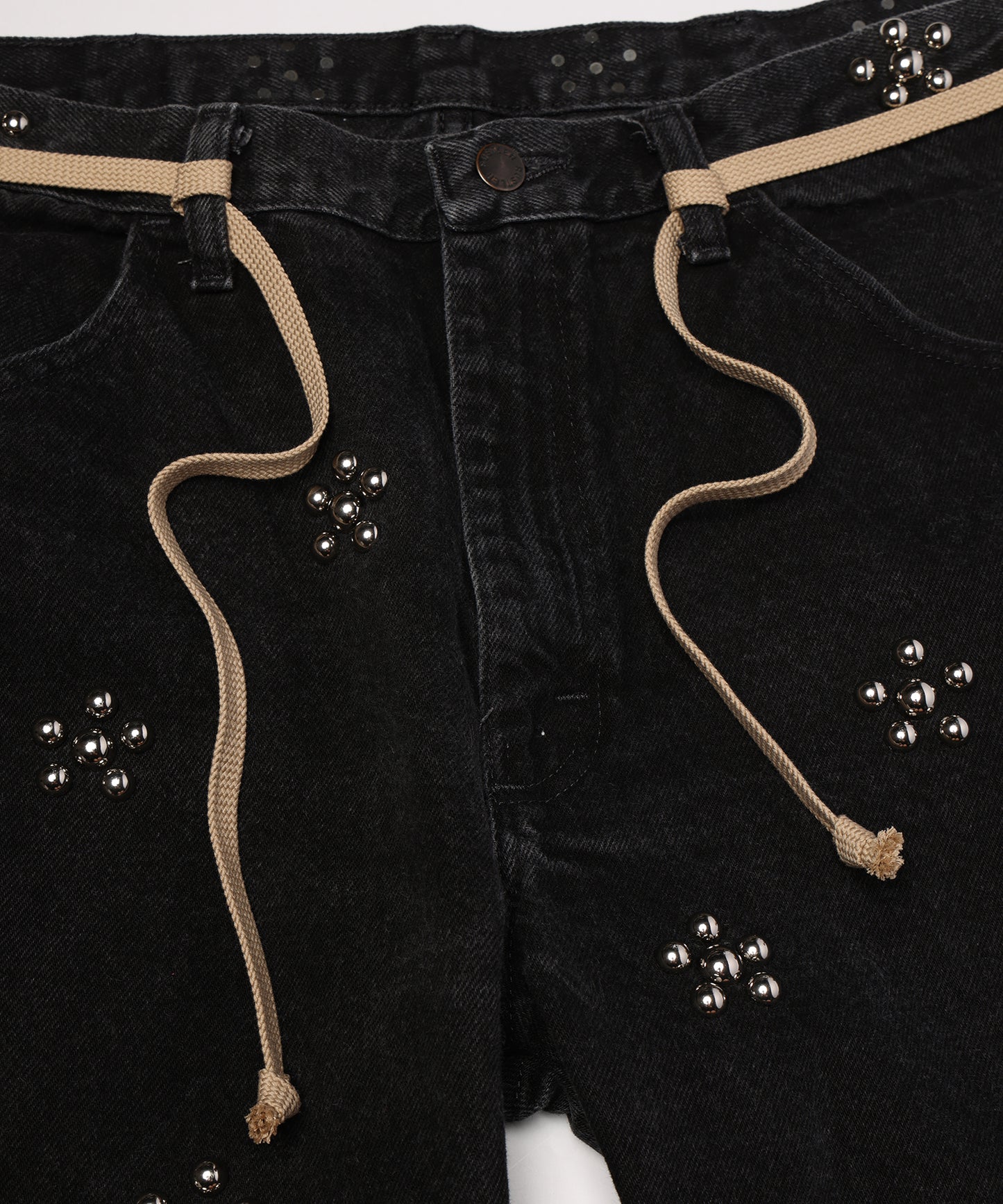 Flower Ramponi Studs Denim Pants