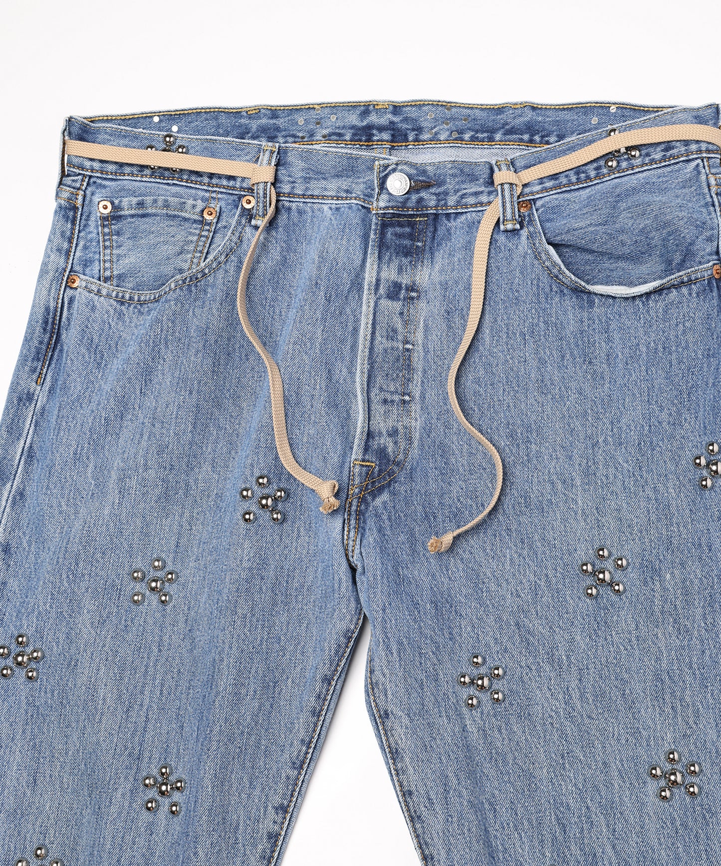 Flower Ramponi Studs Denim Pants