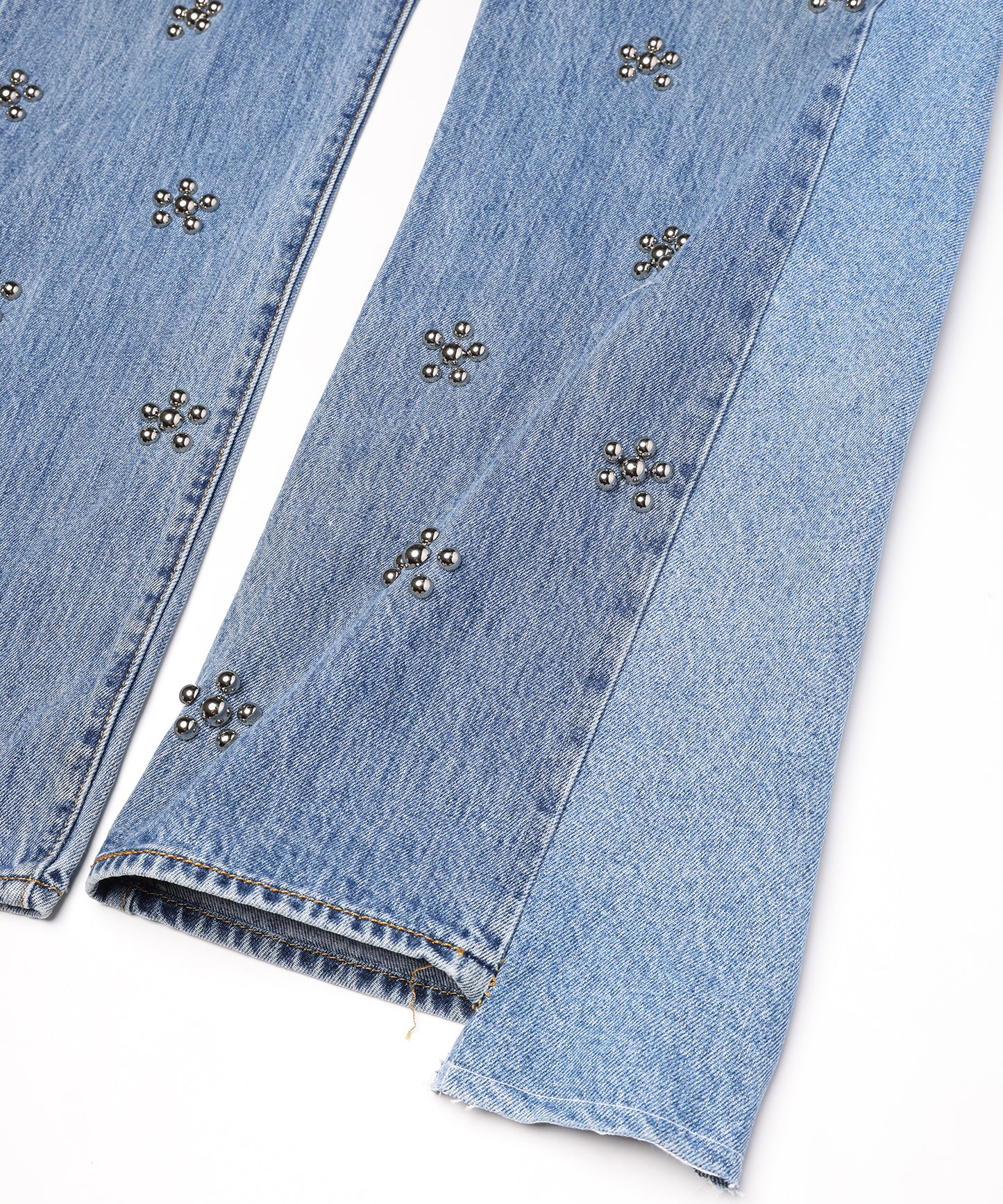 Flower Ramponi Studs Denim Pants