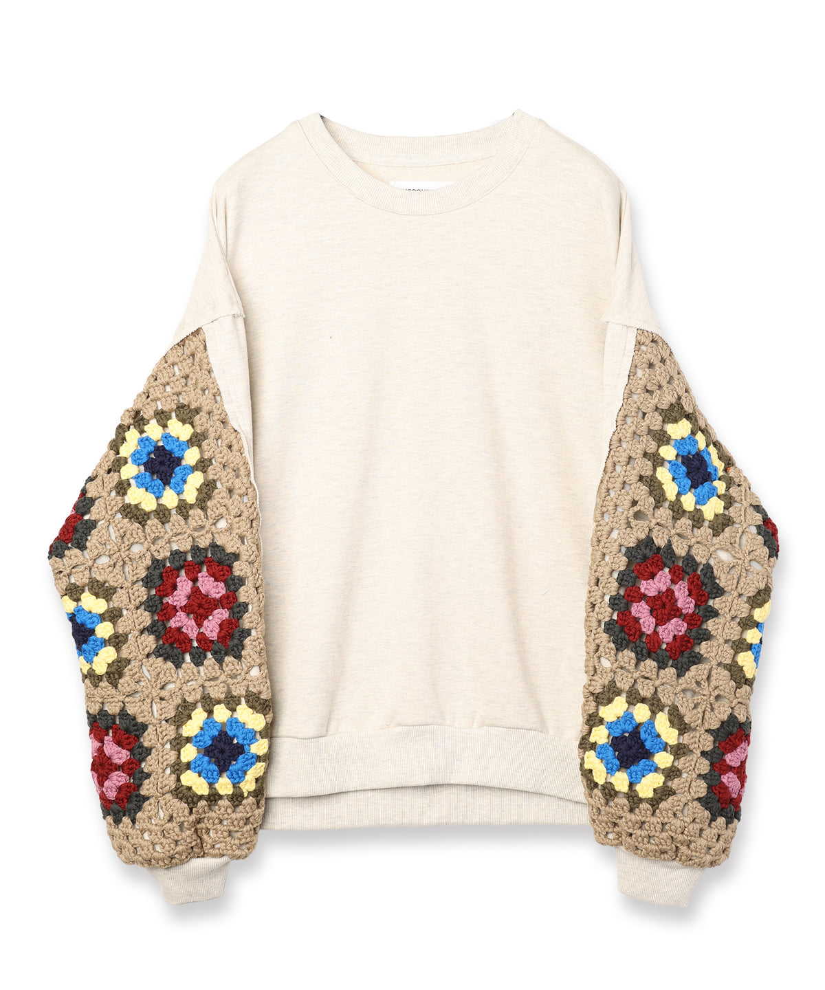 CROCHET SLEEVE SWEAT