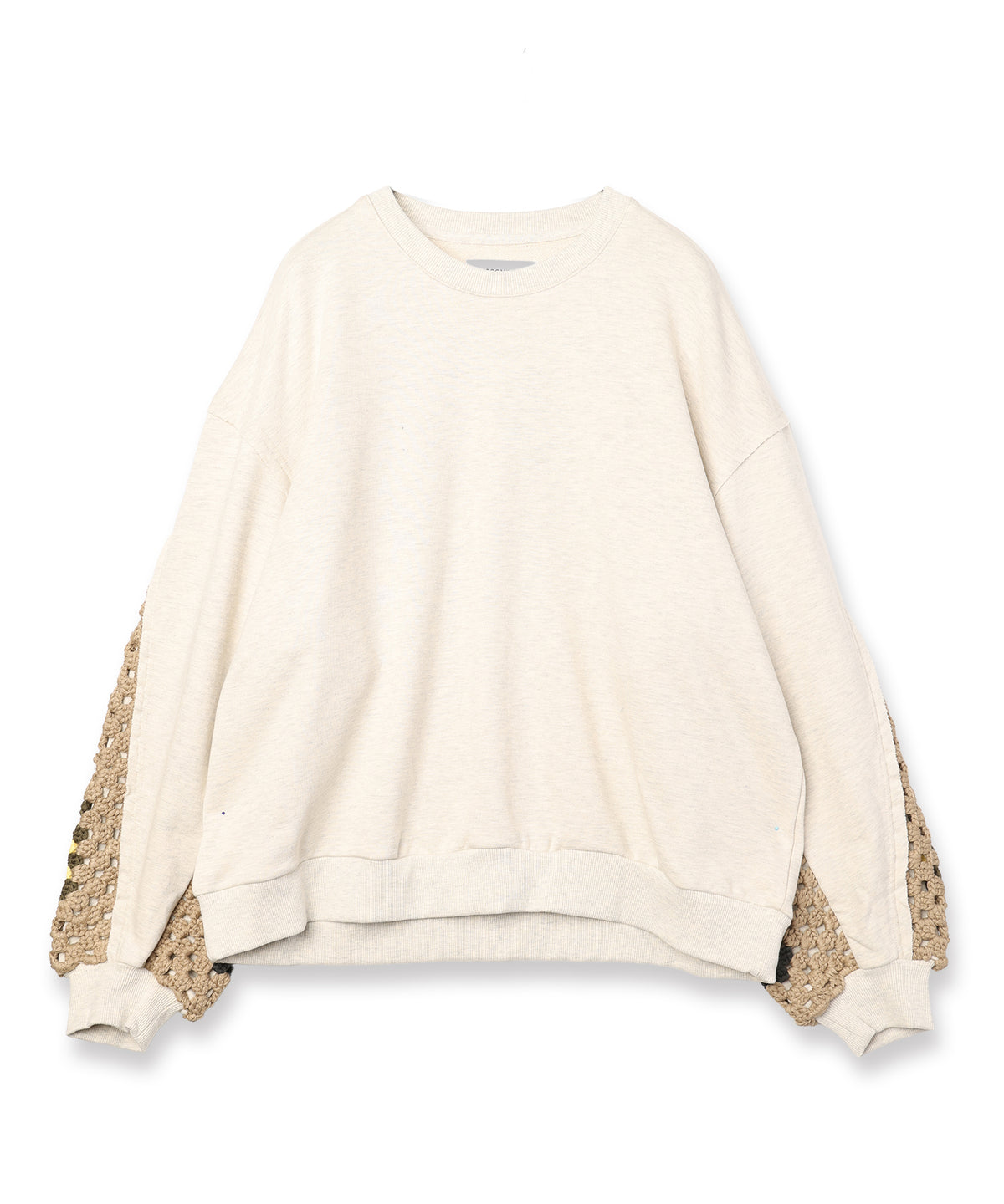 CROCHET SLEEVE SWEAT