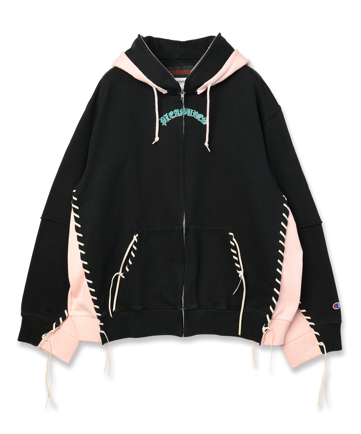 PLEASURES x DISCOVERED DOUBLE LAYERED HOODIE