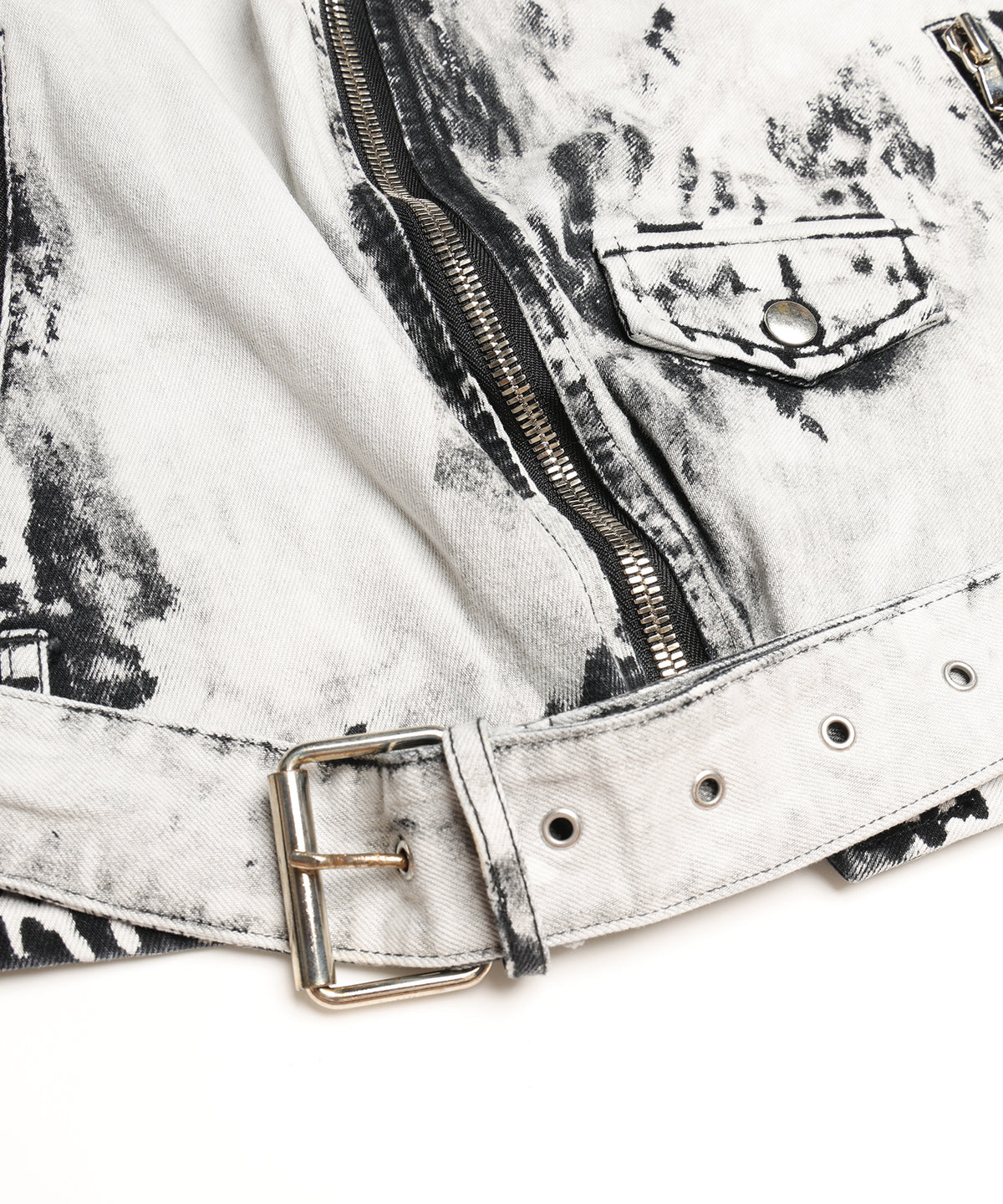 BLACK BLEACH W RIDERS BLOUSON