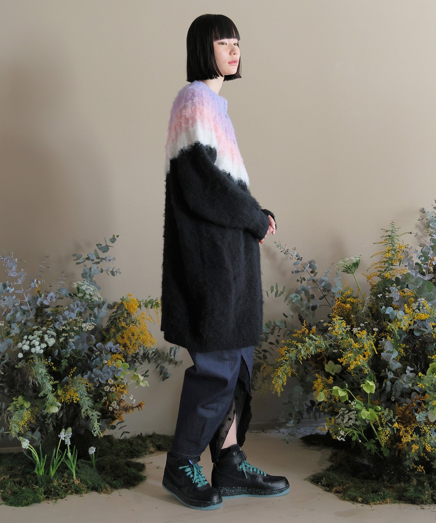 Petal Gradation Knit Coat