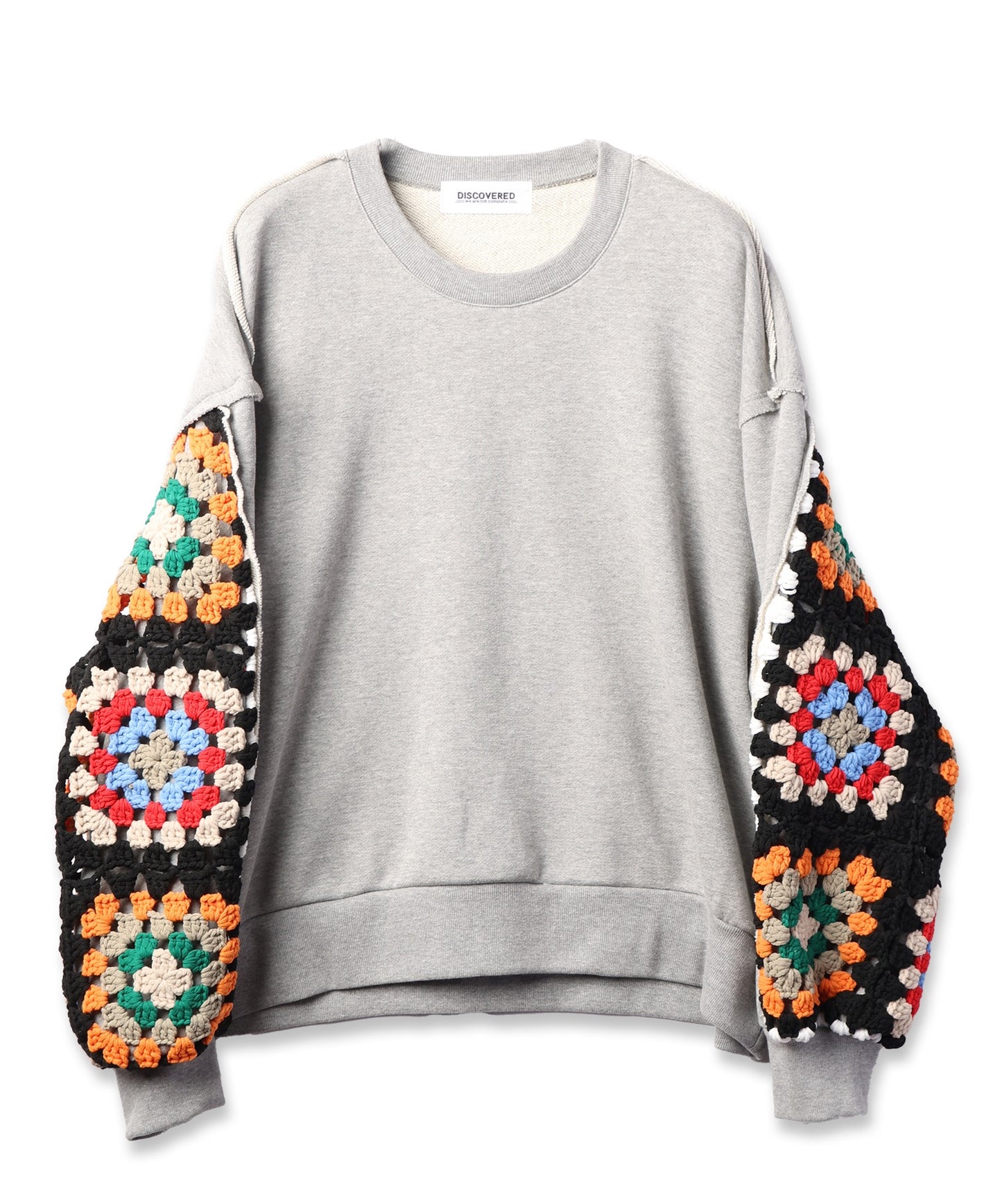 CROCHET SLEEVE SWEAT