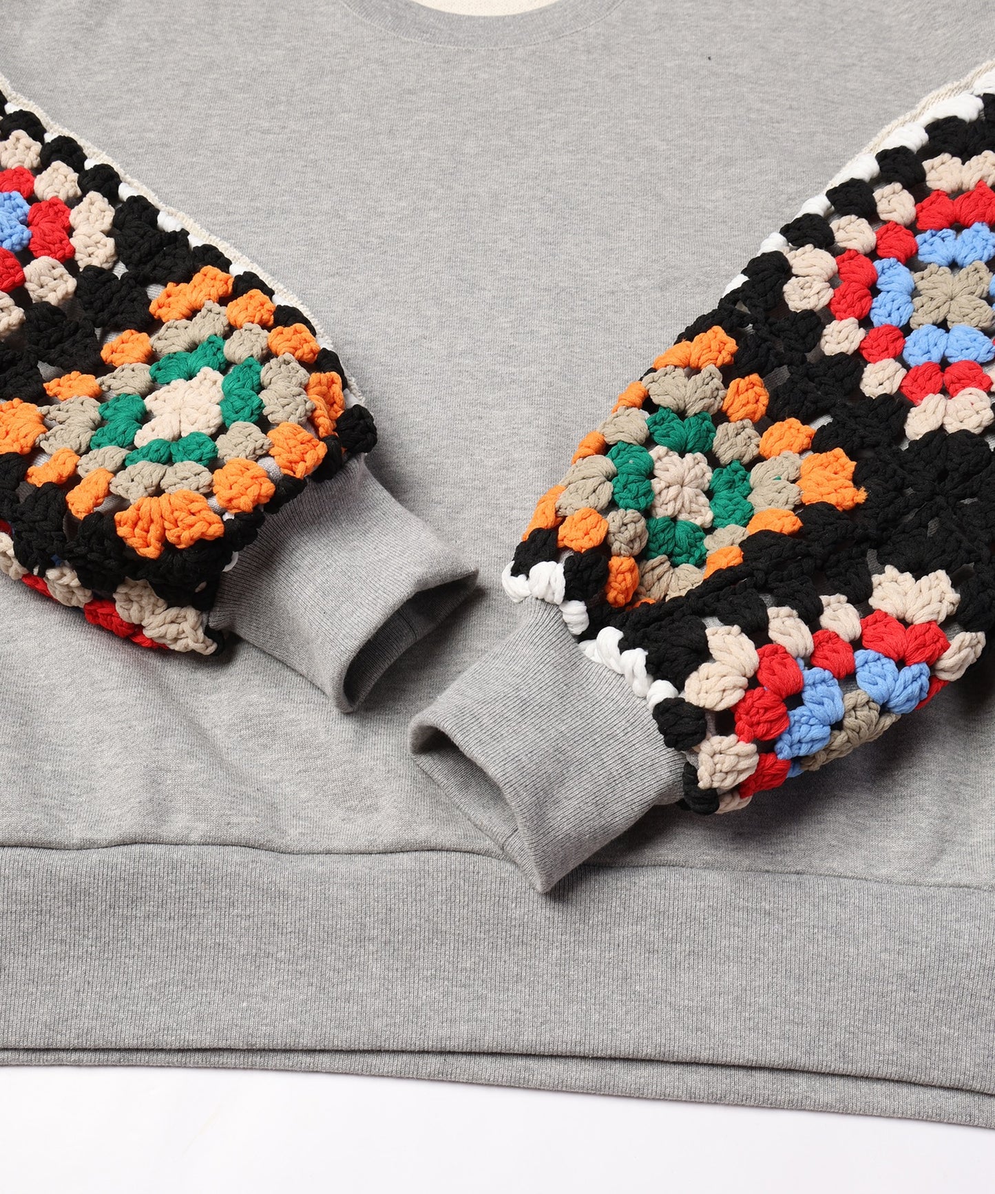 CROCHET SLEEVE SWEAT