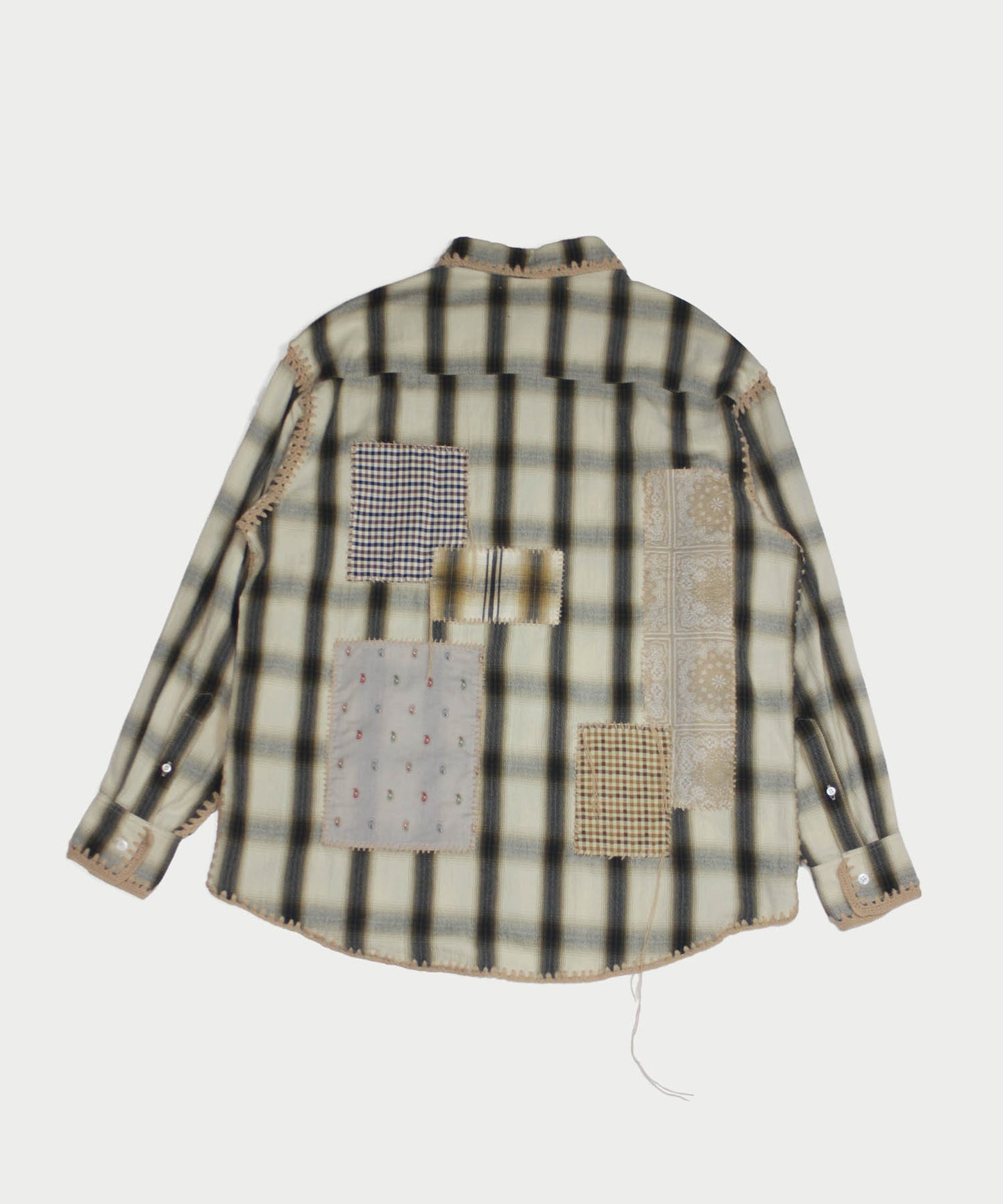 HAND KNITTING CHECK SHIRT