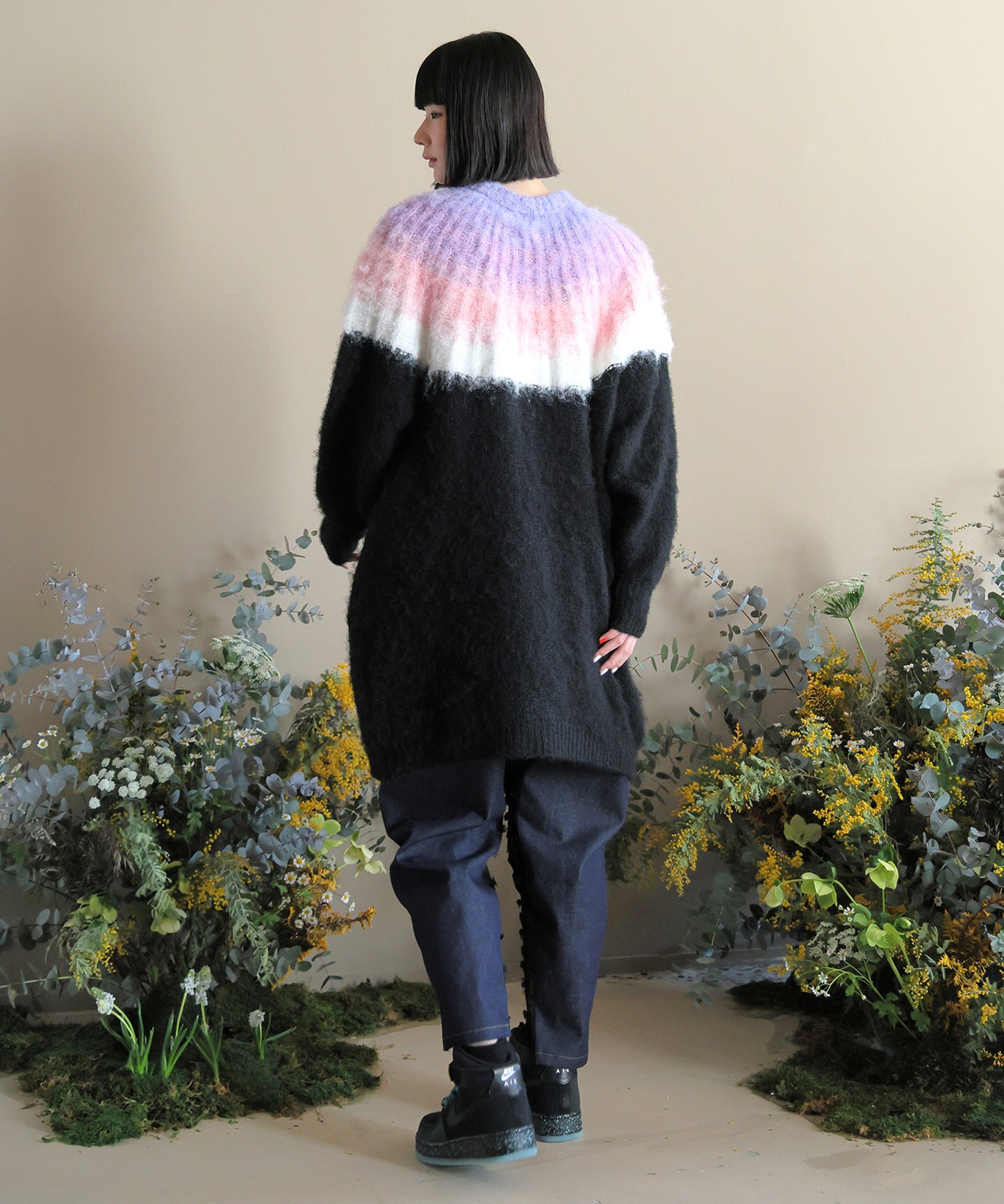 Petal Gradation Knit Coat