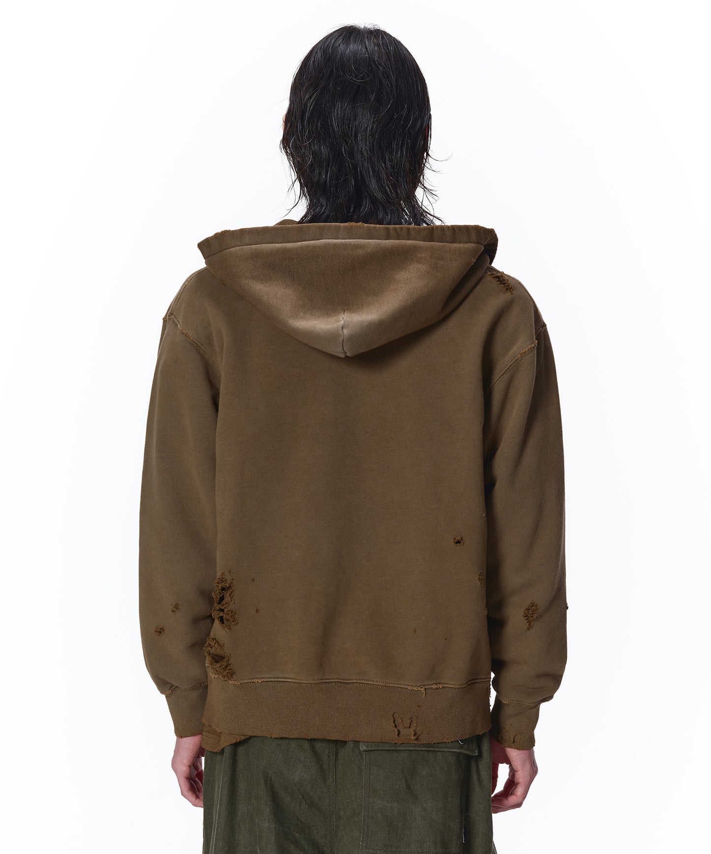 DAMAGE PATCH ZIP HOODIE
