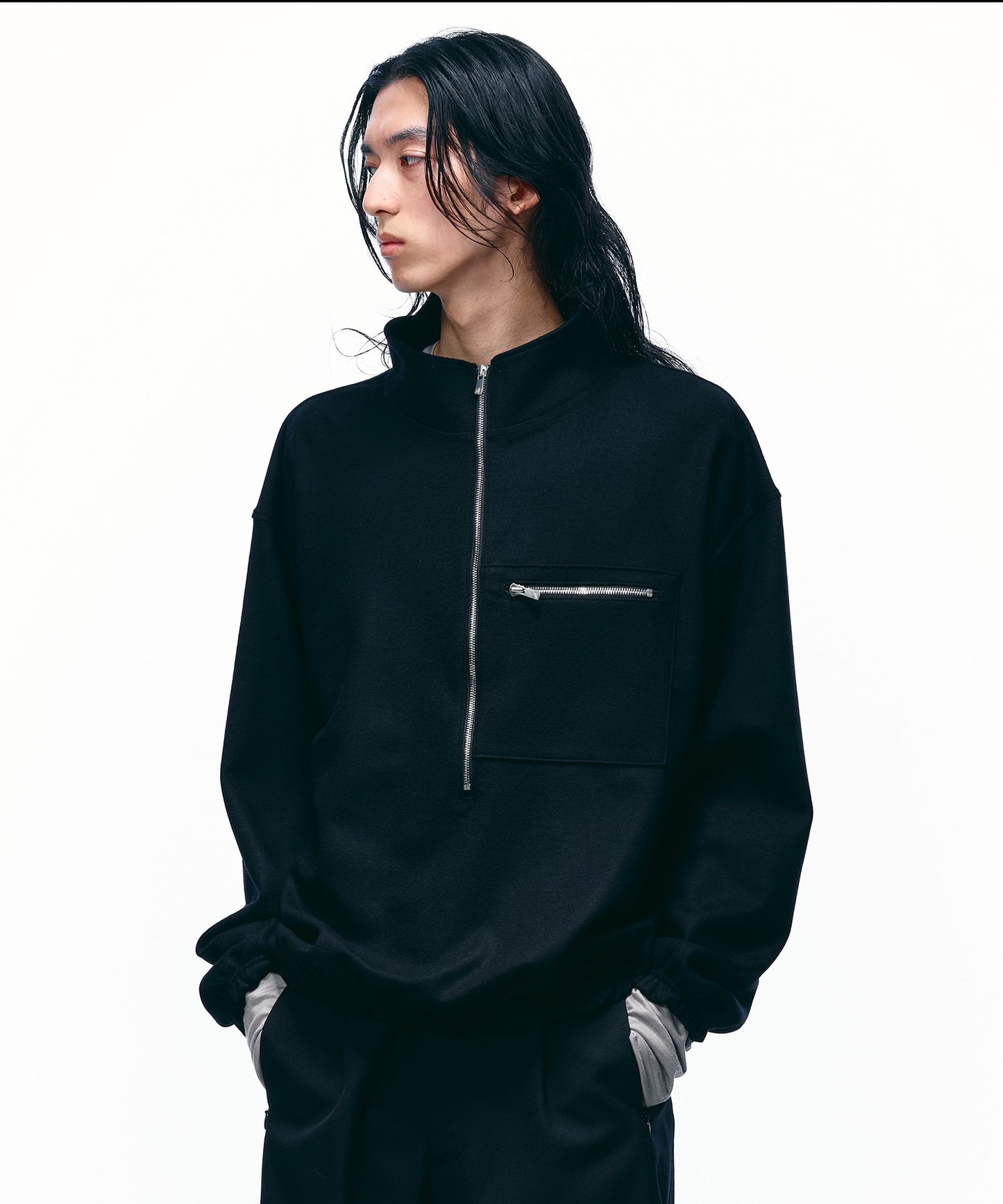 WOOL HALF ZIP