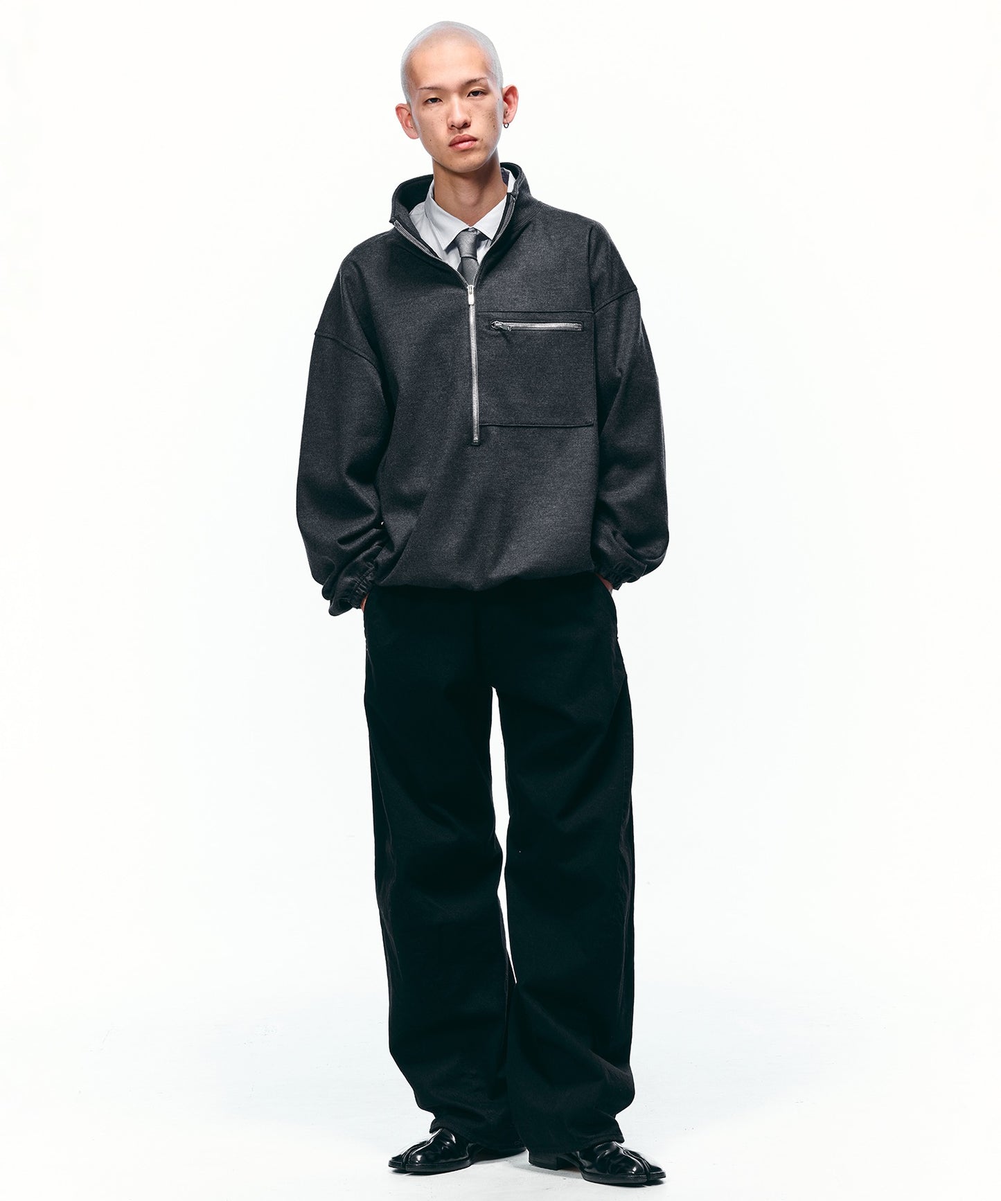 WOOL HALF ZIP