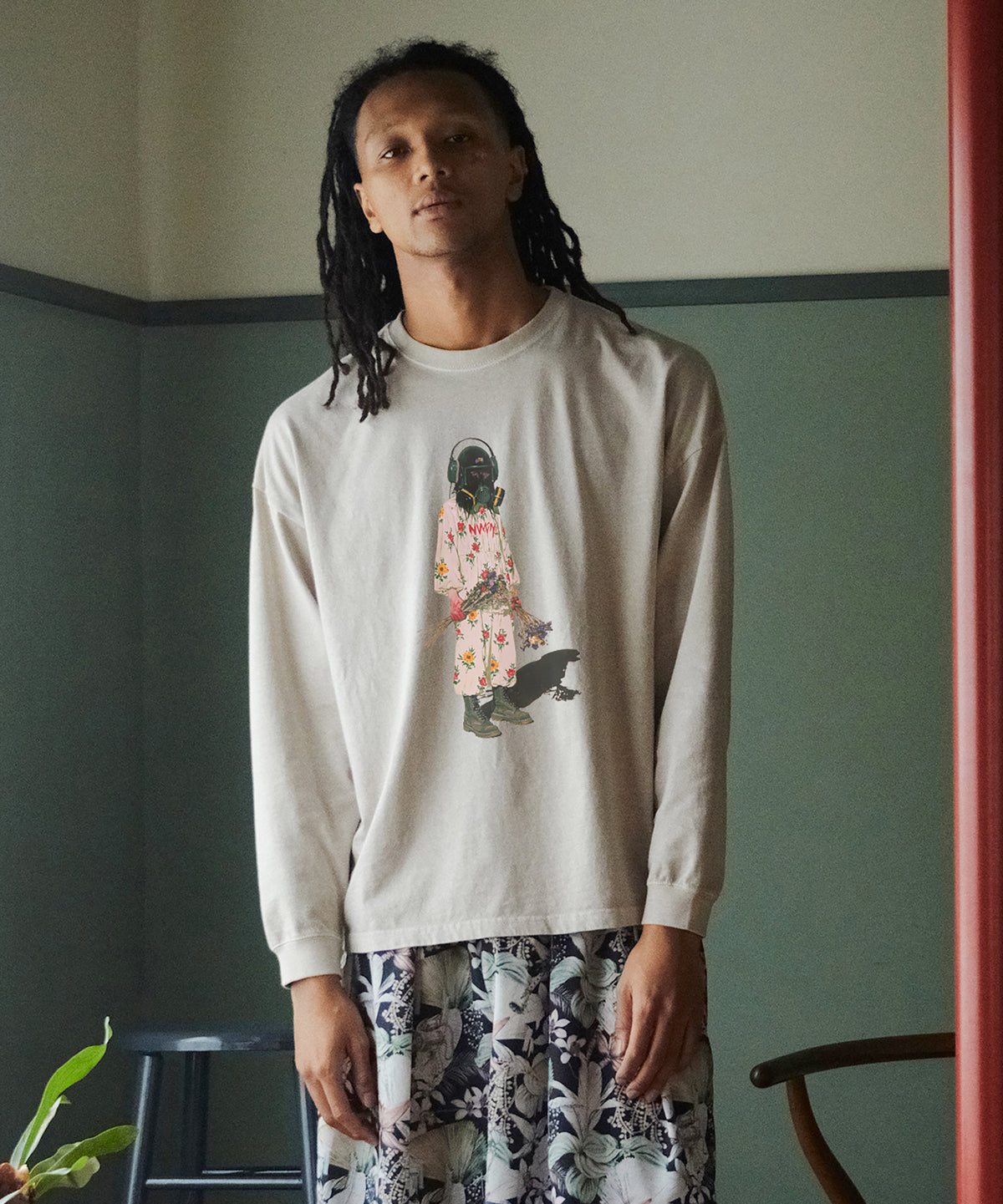 PIGMENT-DYED L/S TEE（/FLOWER DRIFTER）