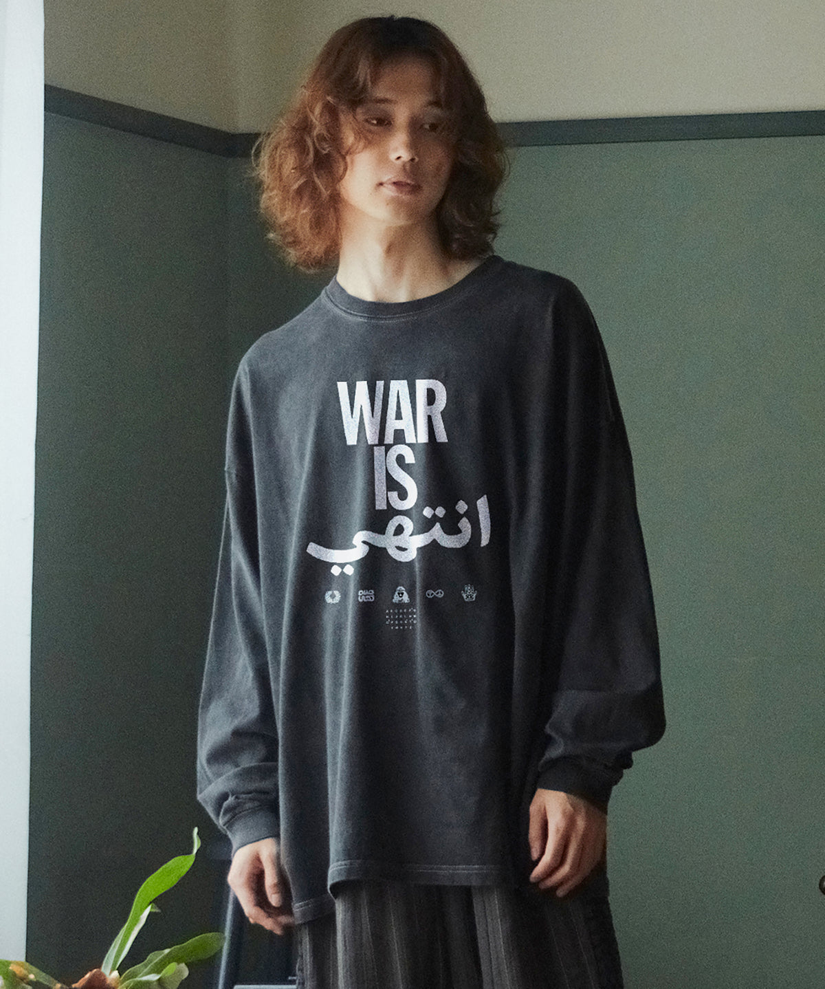 PIGMENT-DYED L/S TEE（WAR IS OVER）