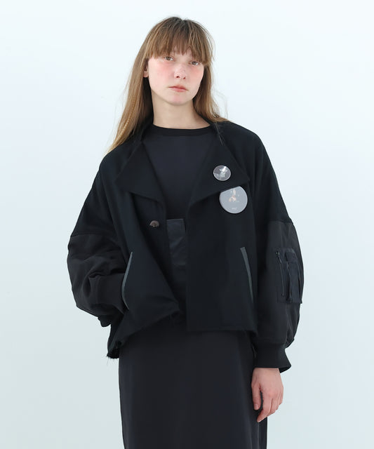 Dreamin' Mix Poncho Short Coat