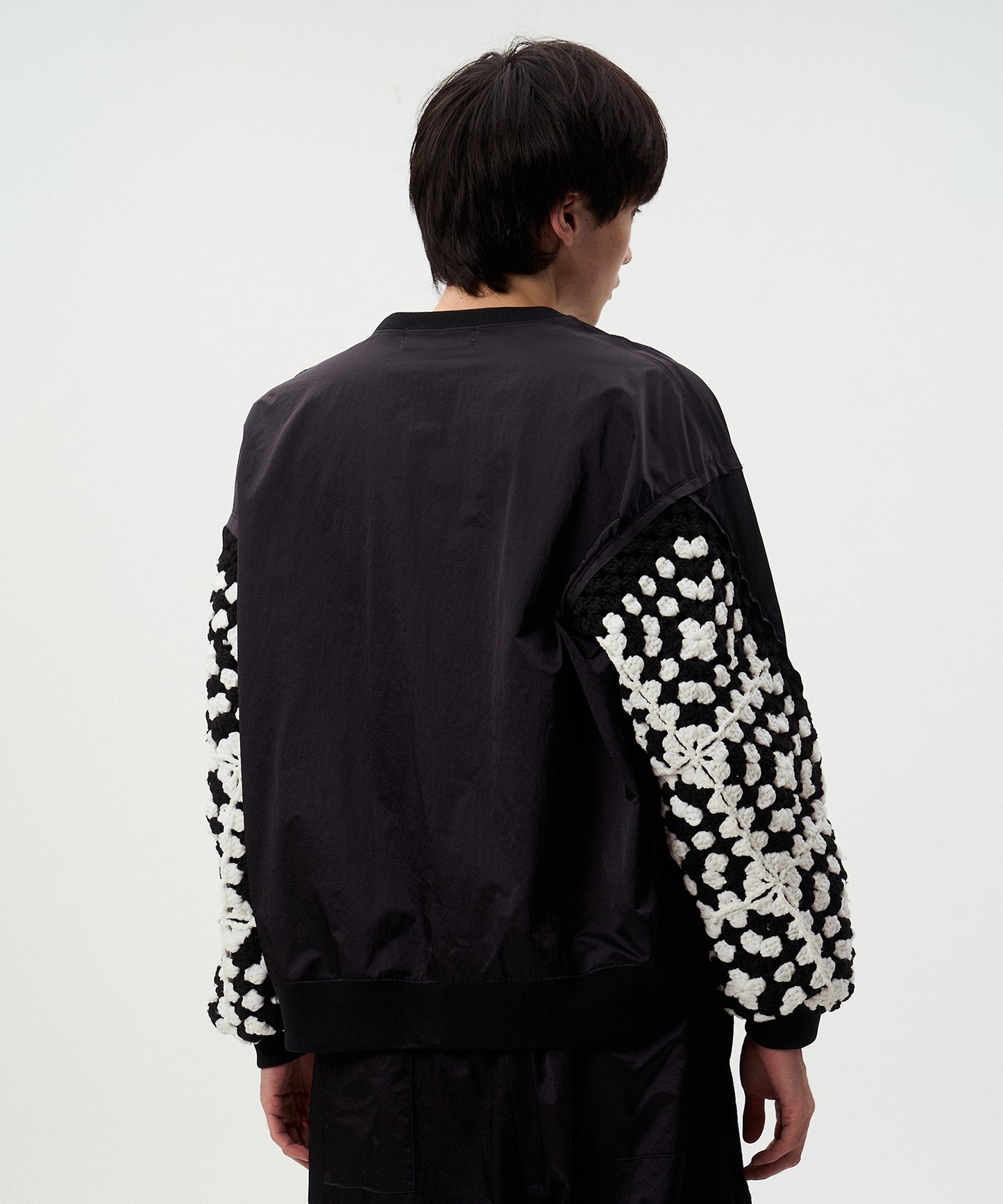 KAJIF NYLON CROCHET SLEEVE PULLOVER