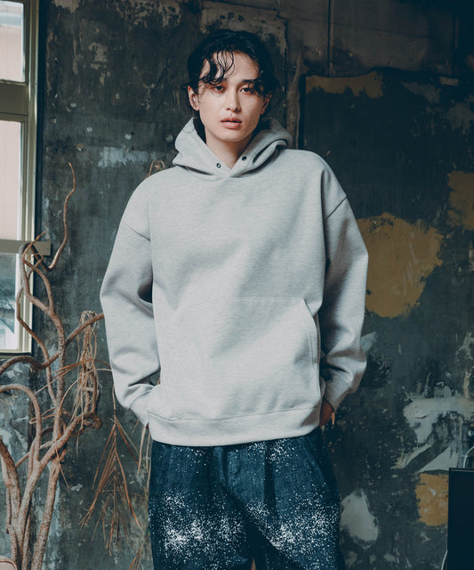 knit melton hoodie pullover