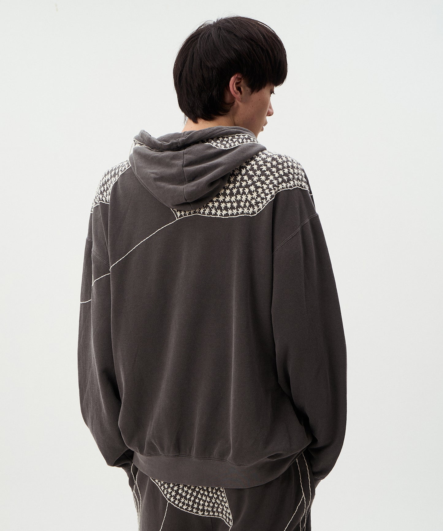 SASHIKO DAMAGE PULLOVER HOODIE