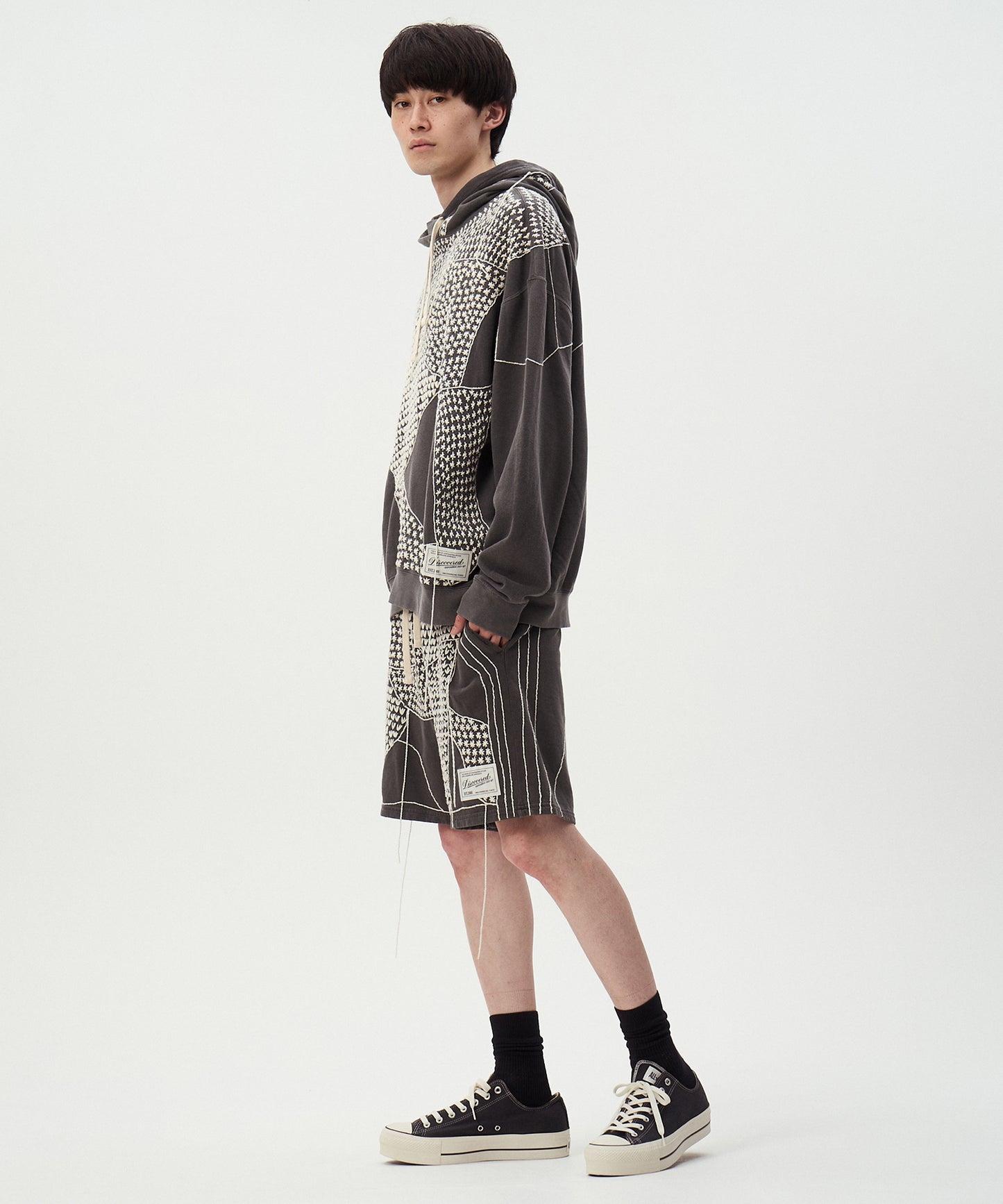 SASHIKO DAMAGE PULLOVER HOODIE