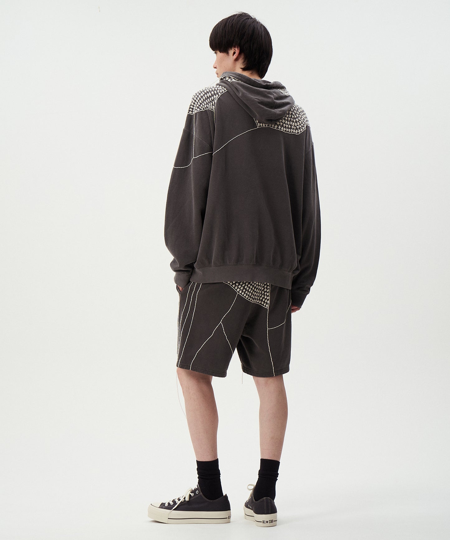 SASHIKO DAMAGE PULLOVER HOODIE