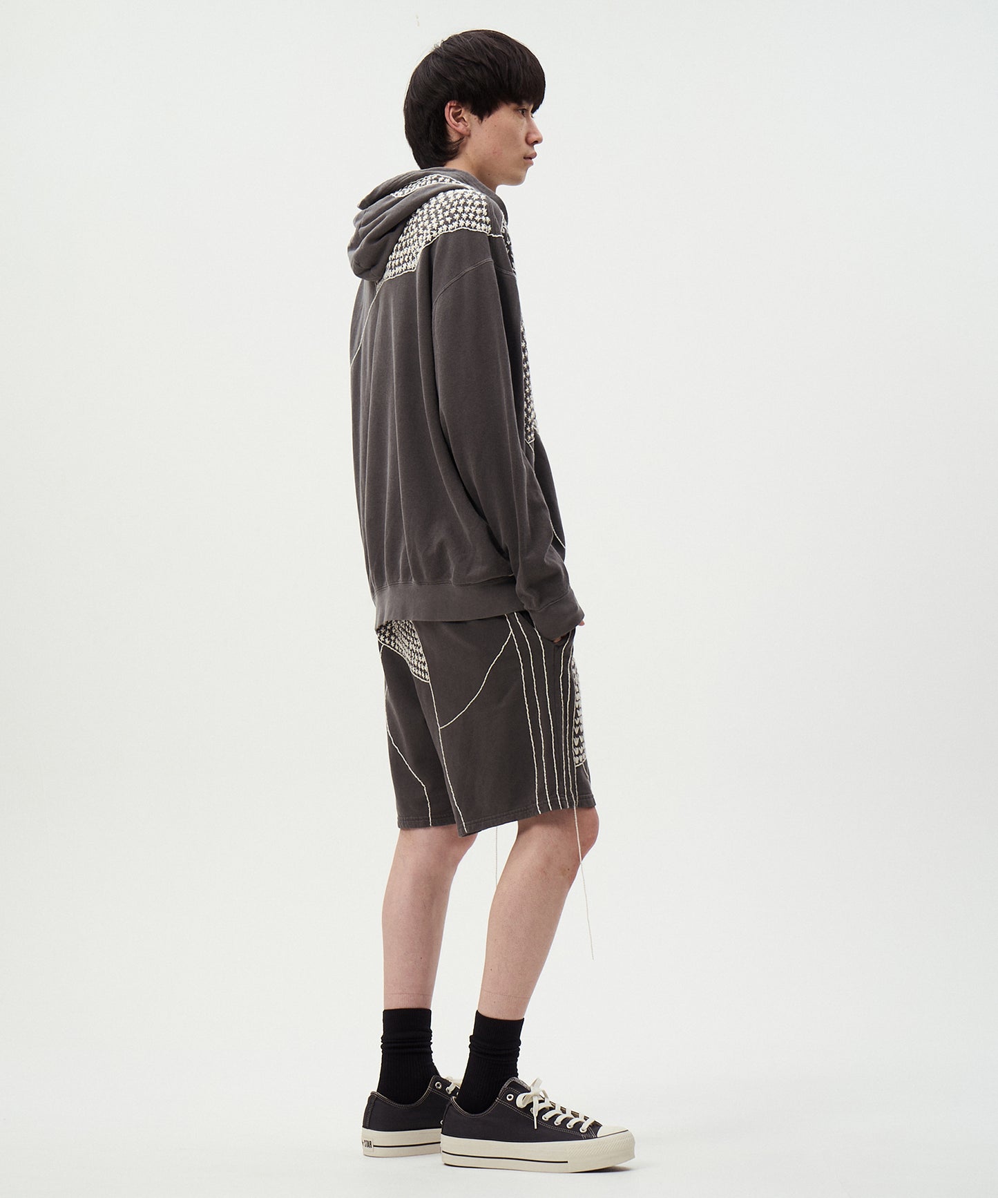 SASHIKO DAMAGE PULLOVER HOODIE