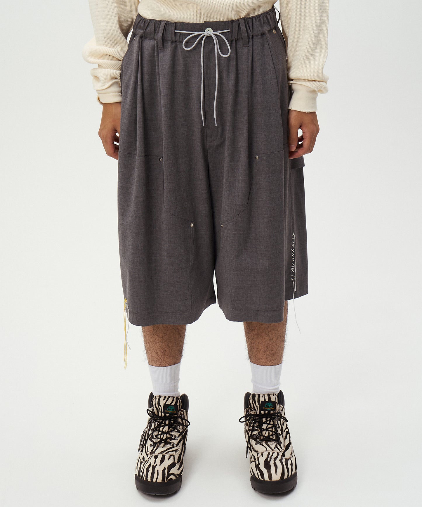 SUMMER WOOL LOOPING WIDE SHORTS